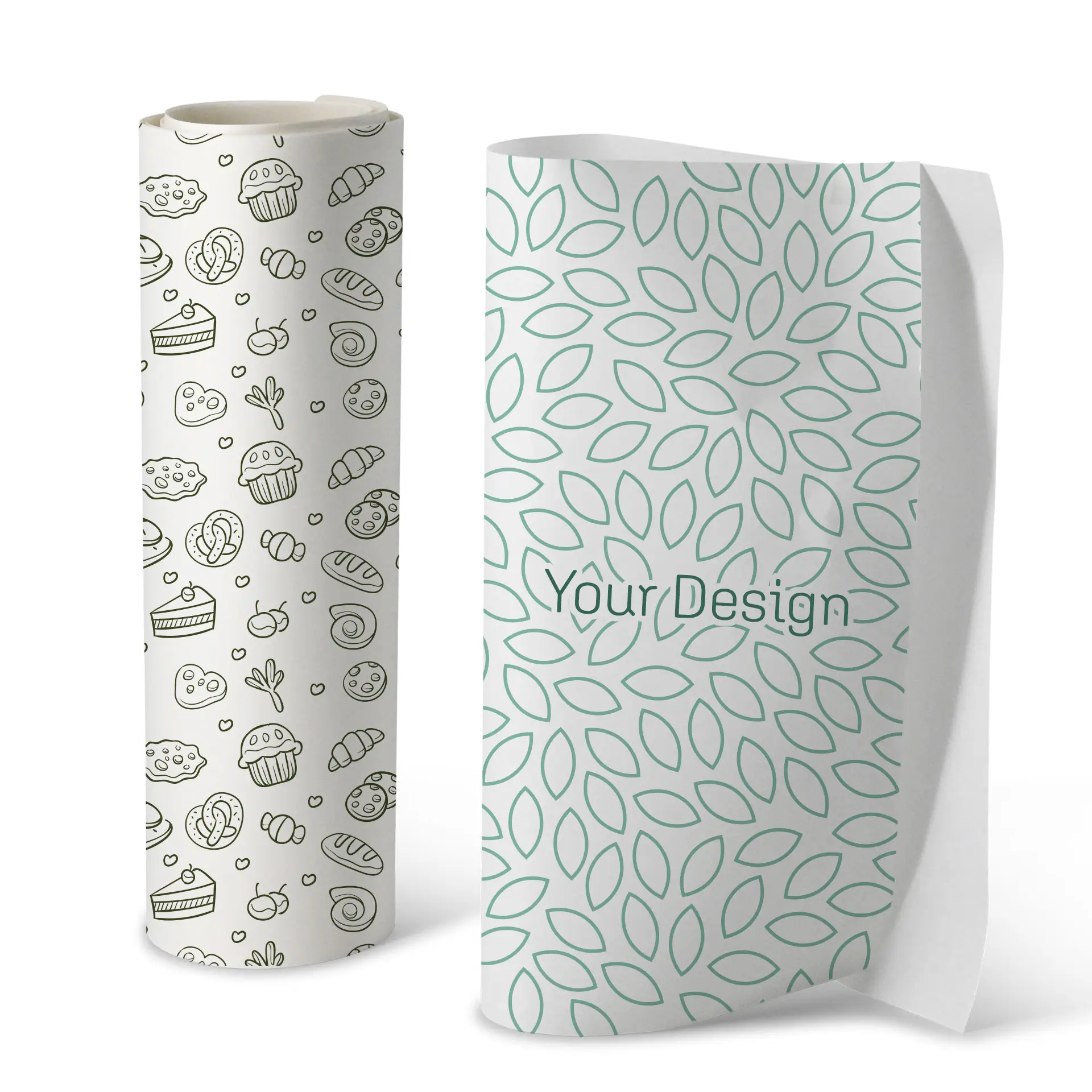 Papier do pakowania z nadrukiem, 43 cm x 33,4 cm, biały