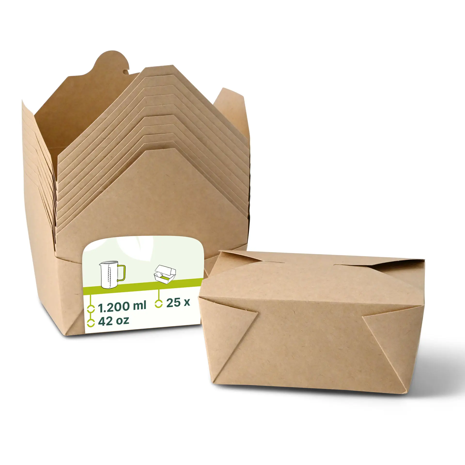 Take-away Box, To go Box 1200 ml, braun