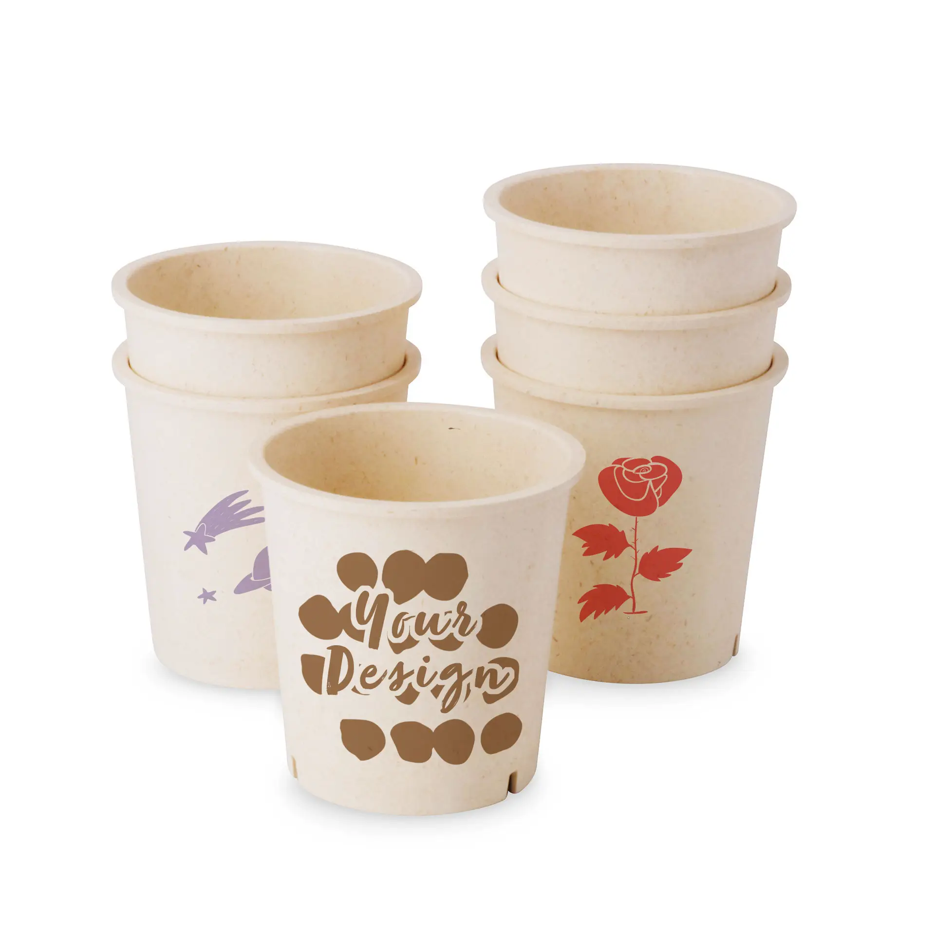 Drukowanie wielorazowych kubków na zupę, 400 ml, kremowobiały