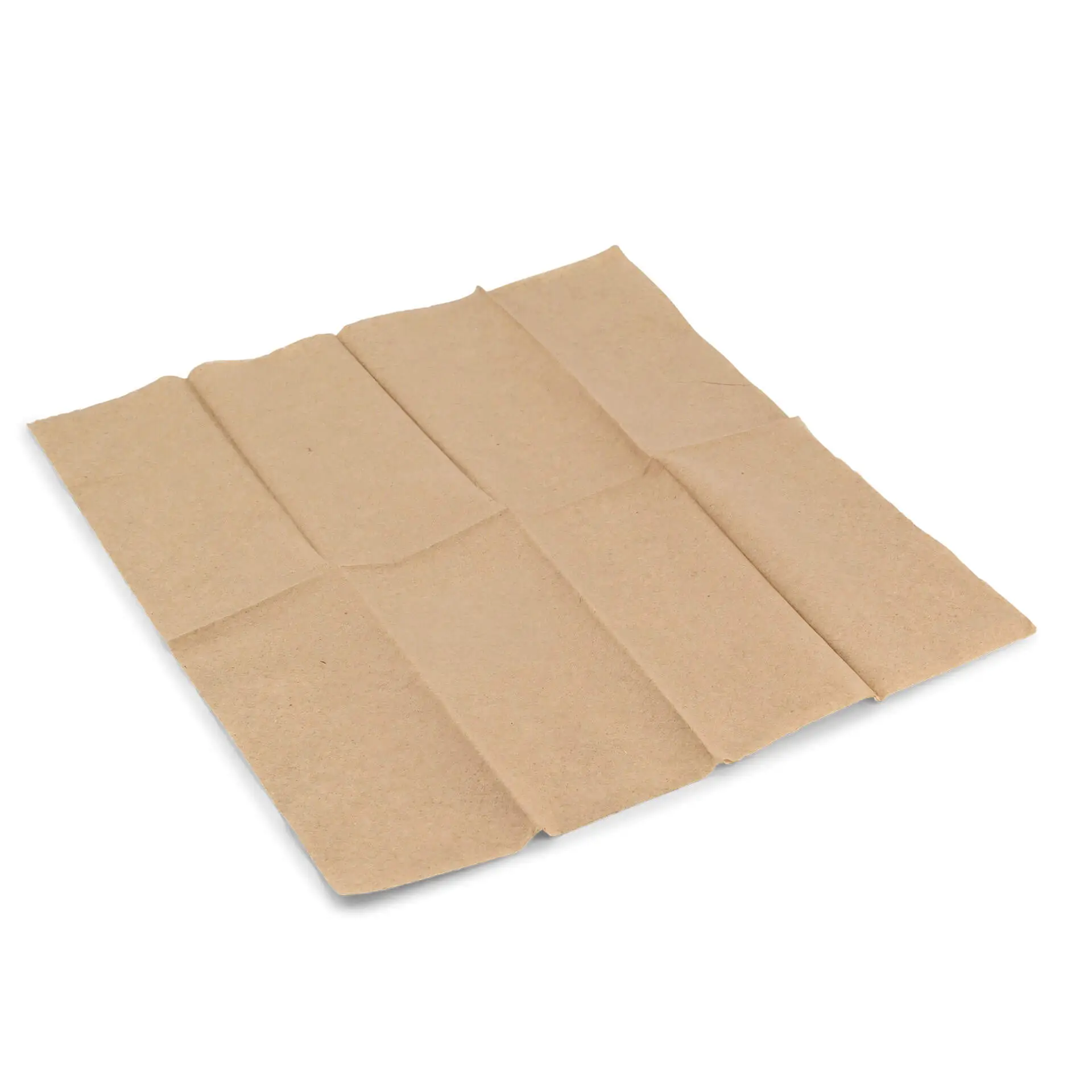 Prostokątna serwetka z recyklingu, niebielona, 32,5 x 32,5 cm, z zieloną etykietą "Wyprodukowano przez Naturę".