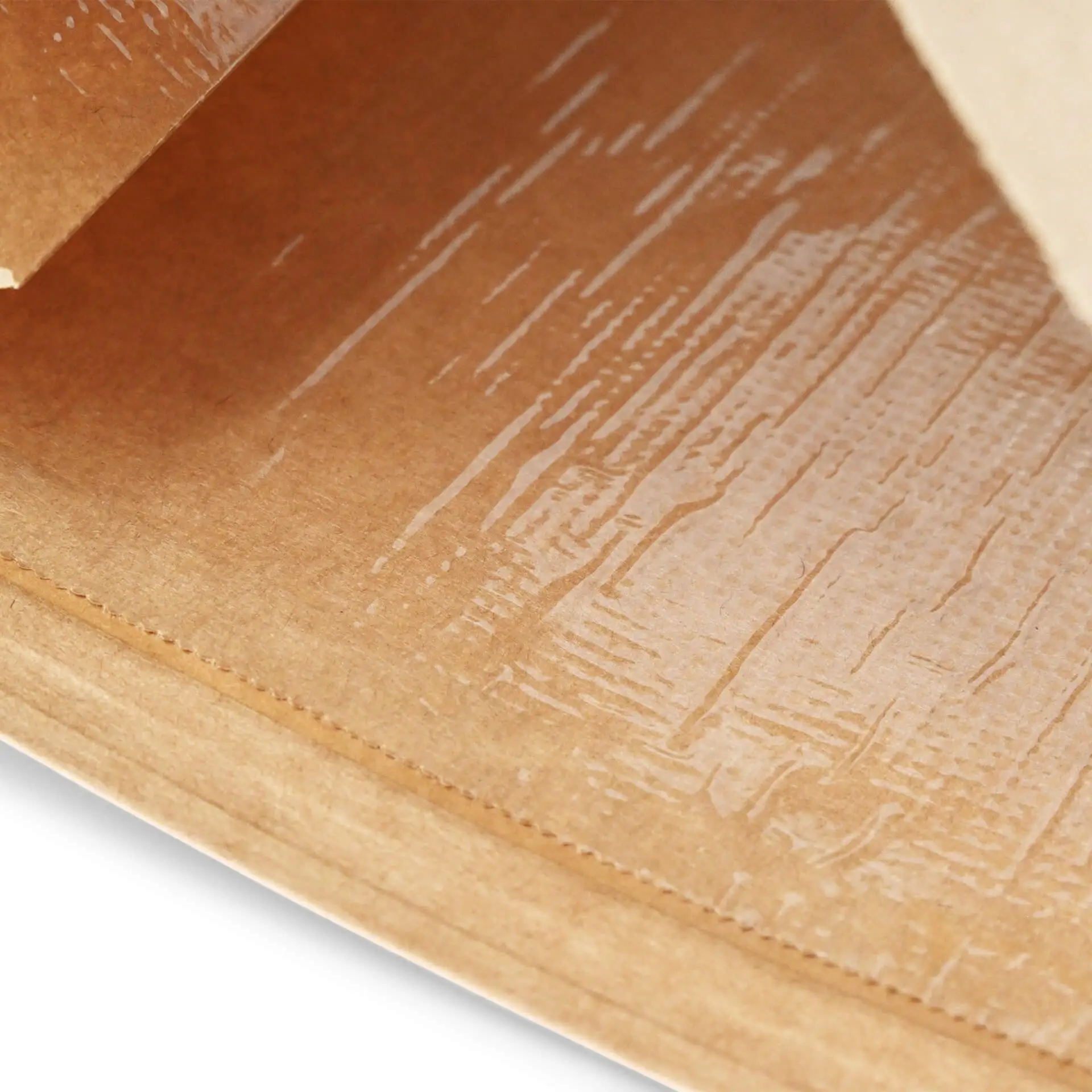 Brąska torba papierowa z oknem i dnem blokowym, z wewnętrzną powłoką PP; odpowiednia do towarów aromatycznych. Rozmiar 15,5 x 7 x 24 cm.