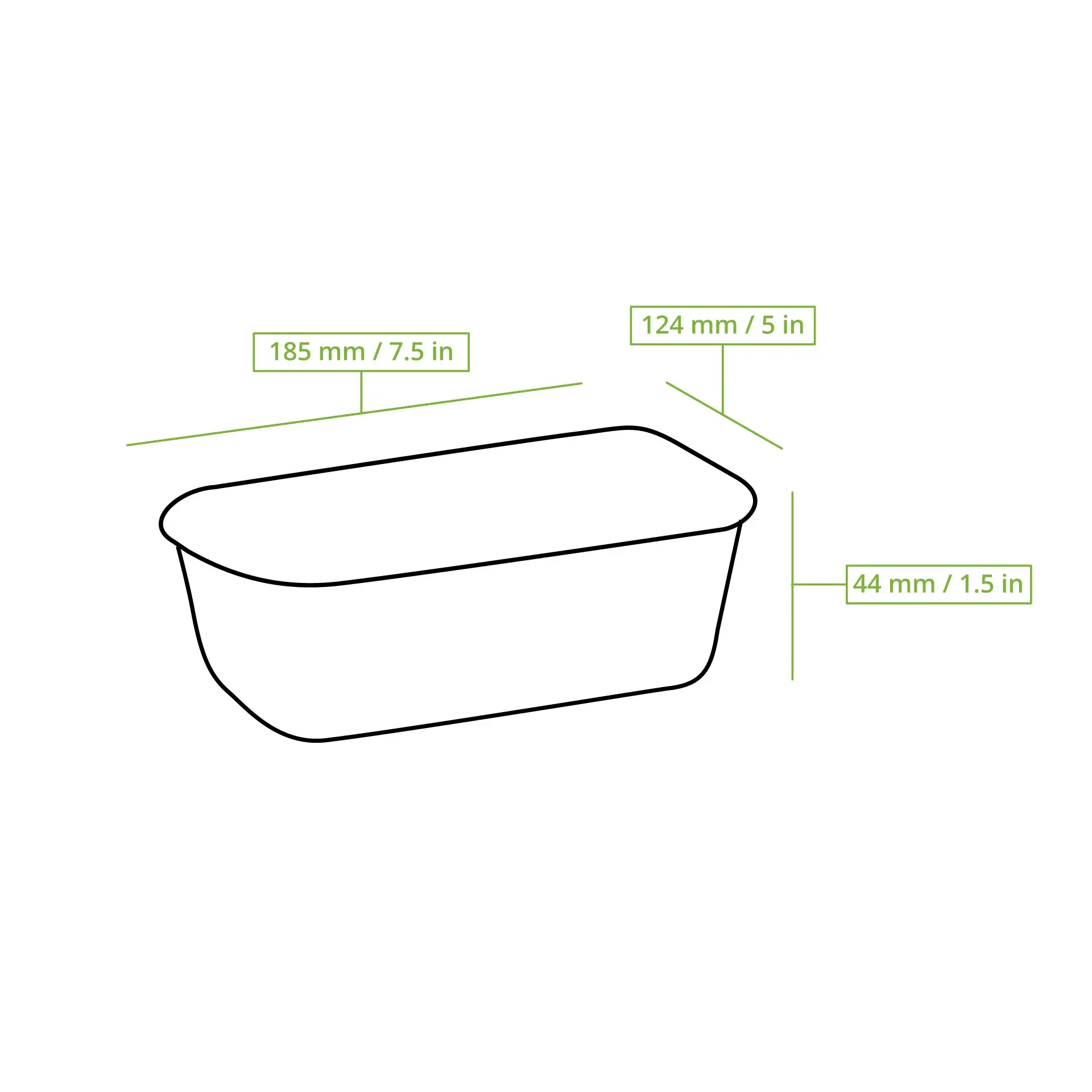 Pojemnik wielorazowy z PP 700 ml, prostokątny, czarny