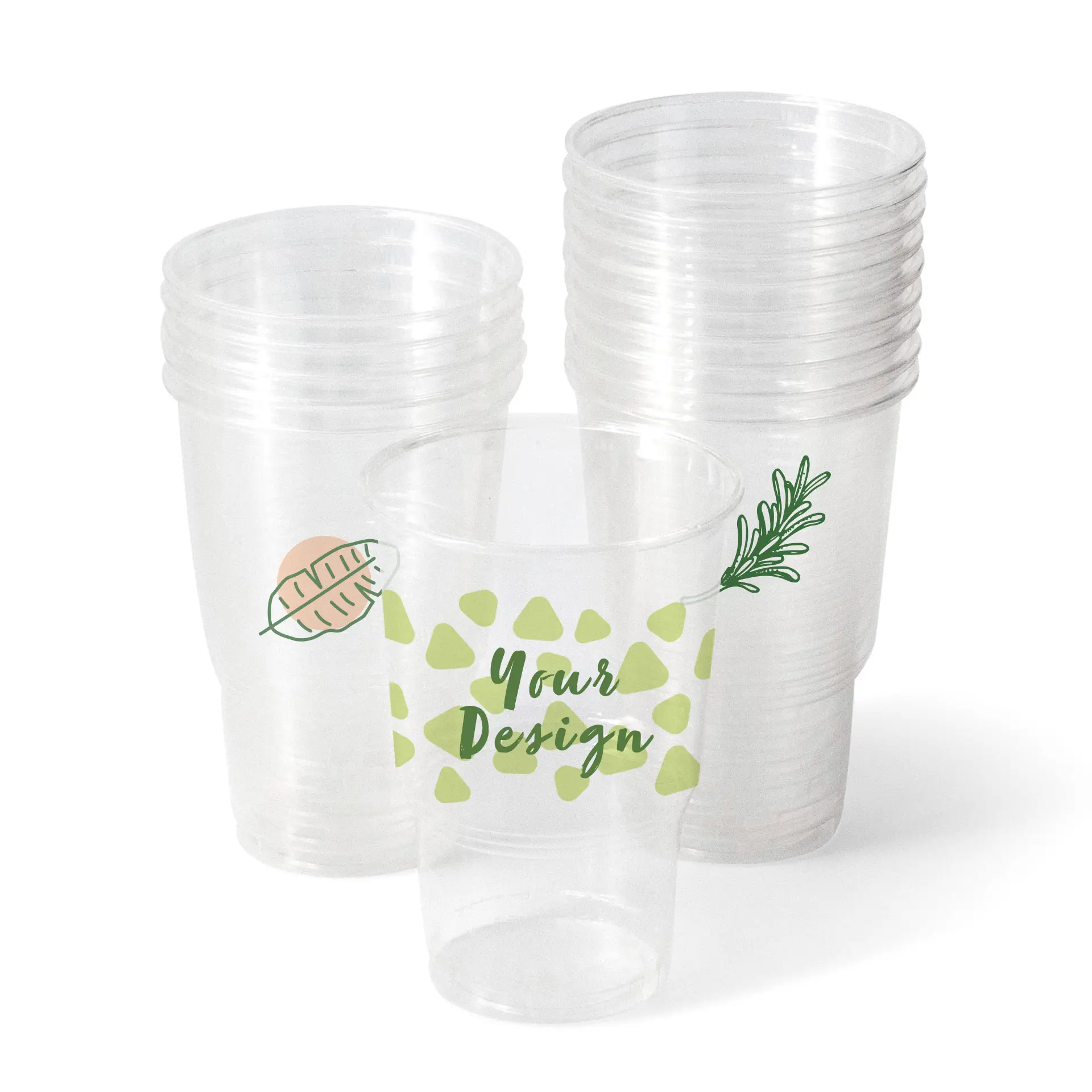 Kubki plastikowe z nadrukiem 250 ml / 10 oz, przezroczyste, rPET