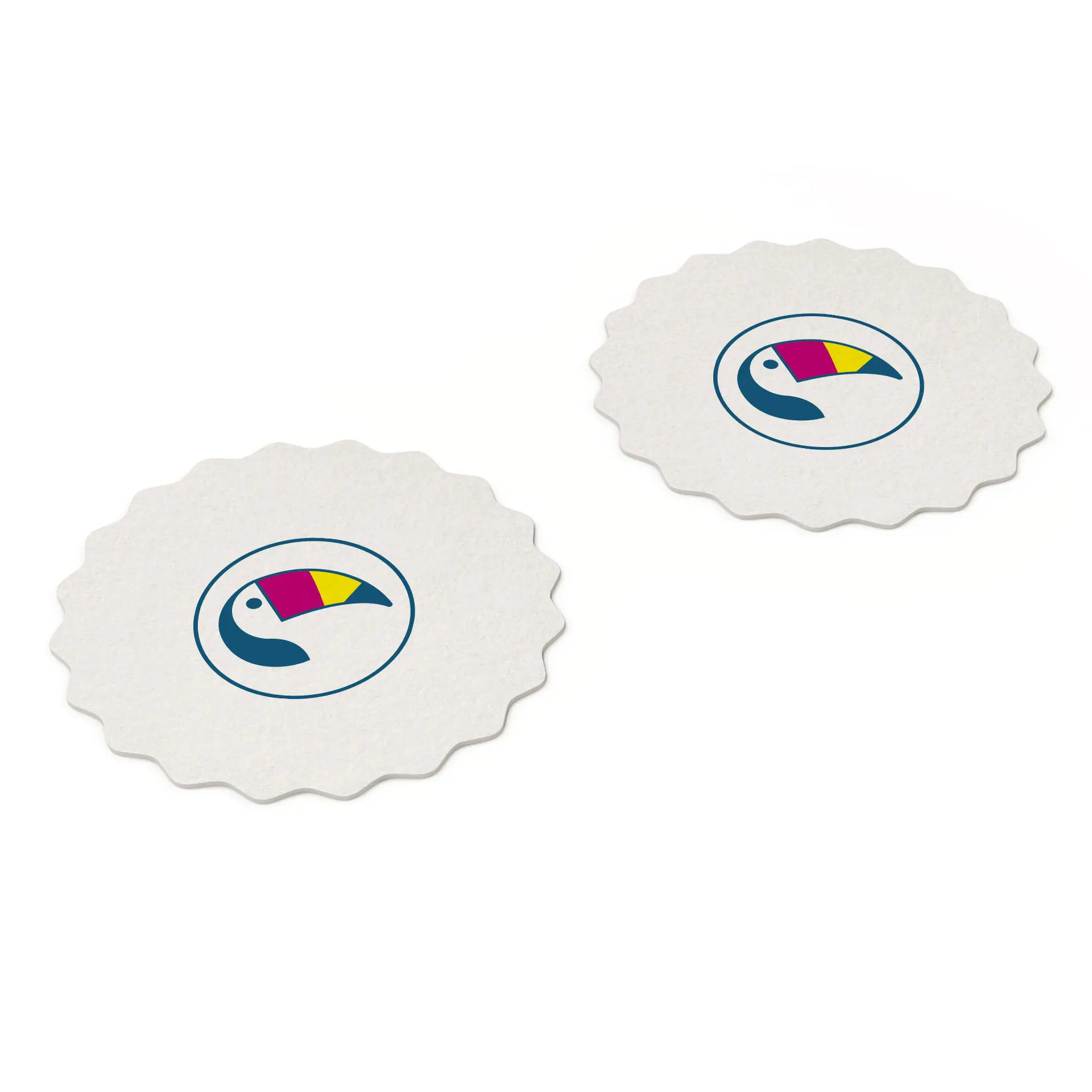 Bedruckte Bierdeckel / Untersetzer für Gläser, 10 x 10 cm, kronkorkenform