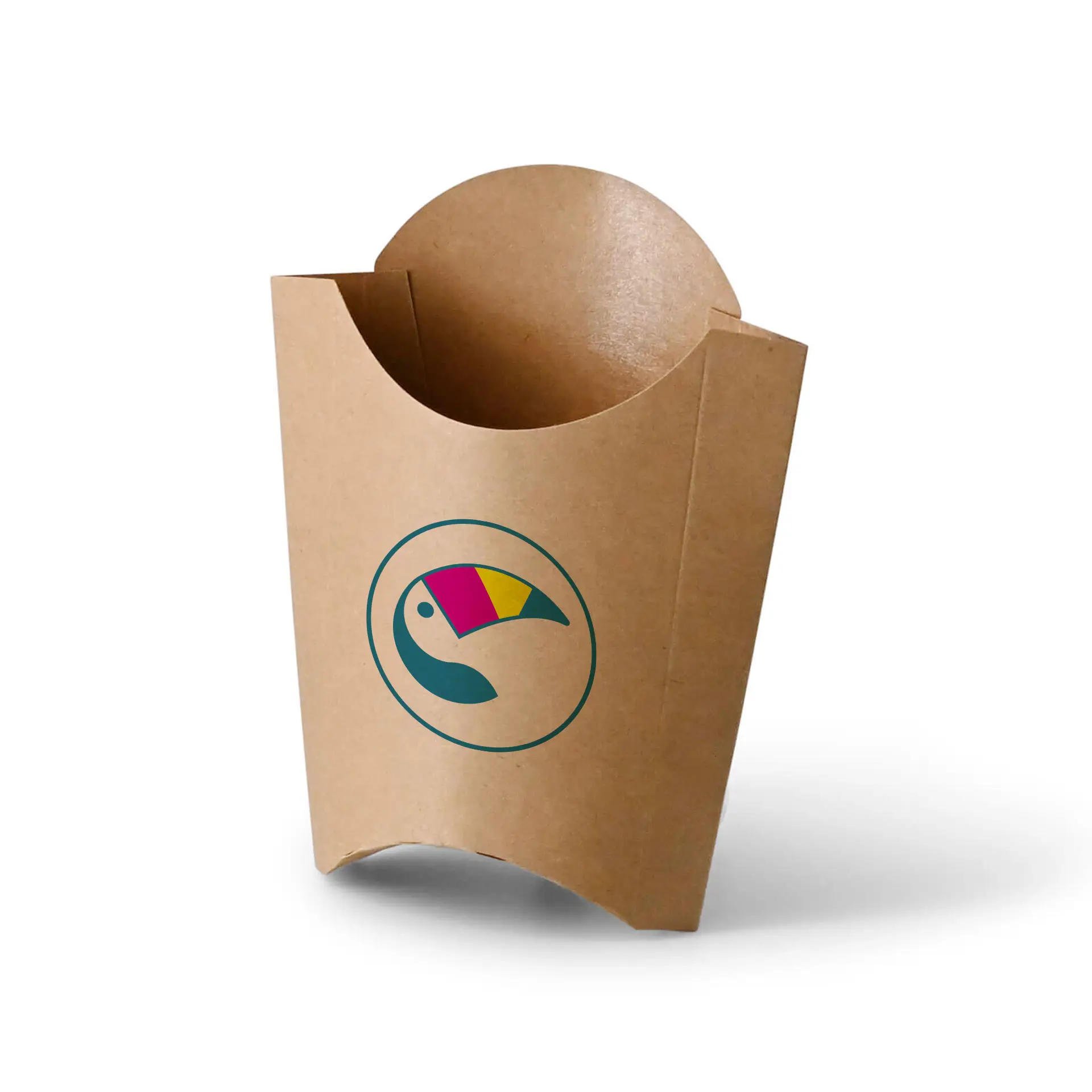 Pojemniki na frytki z nadrukiem, 8,5 x 5 x 12 cm, powłoka na bazie wody