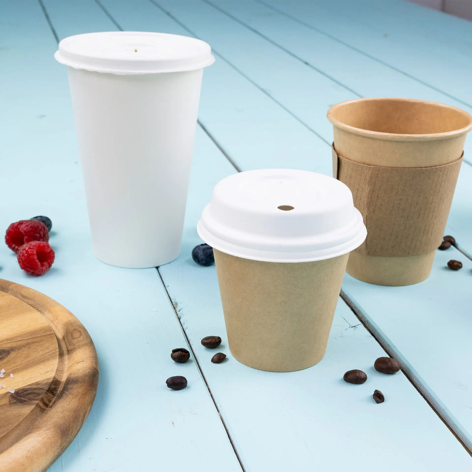 Kubek papierowy 400 ml / 16 oz, Ø 90 mm, jednowarstwowy, biały, powlekany PLA