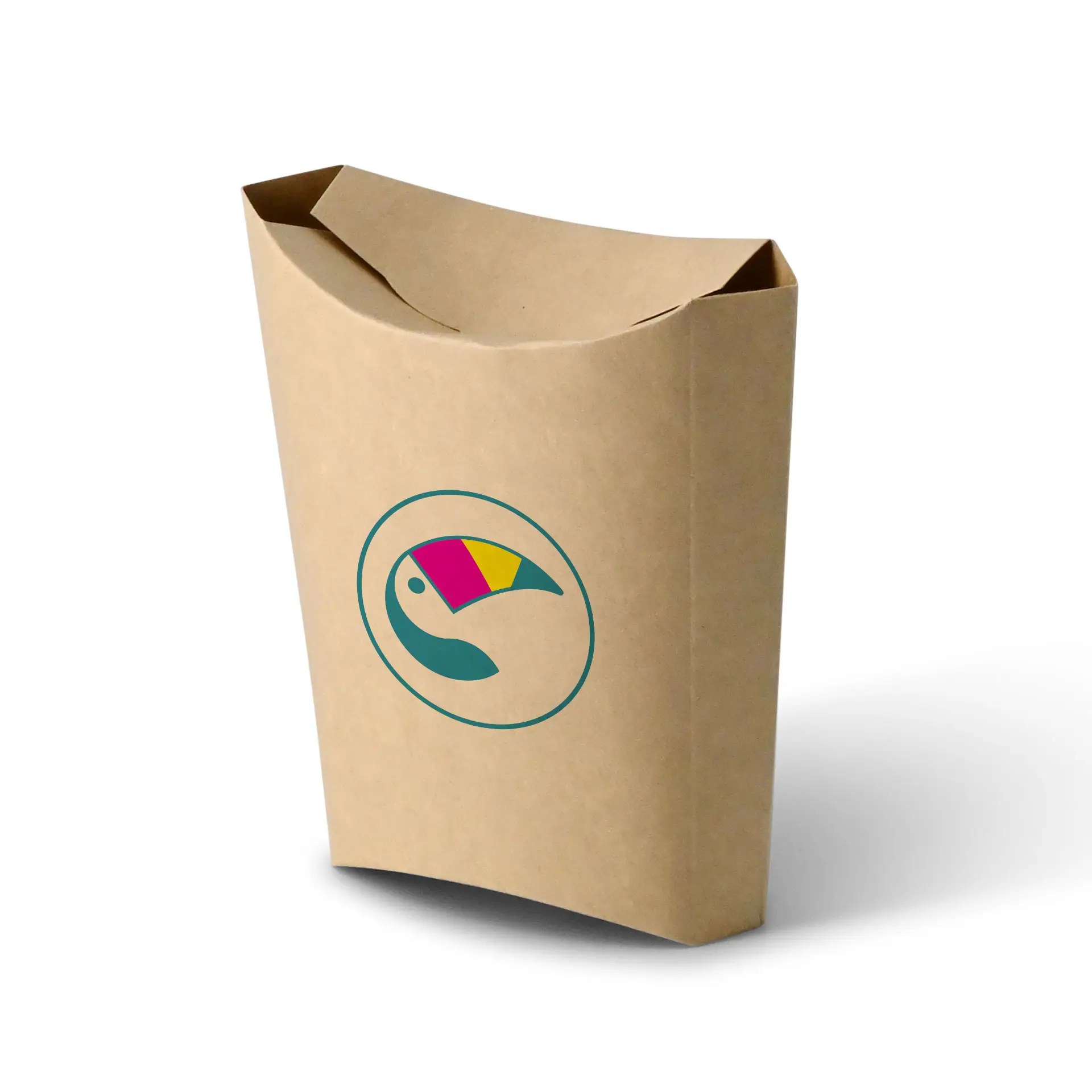 Opakowanie na frytki z nadrukiem, 3 x 17,6 x 9 cm, powłoka na bazie wody, zamykane