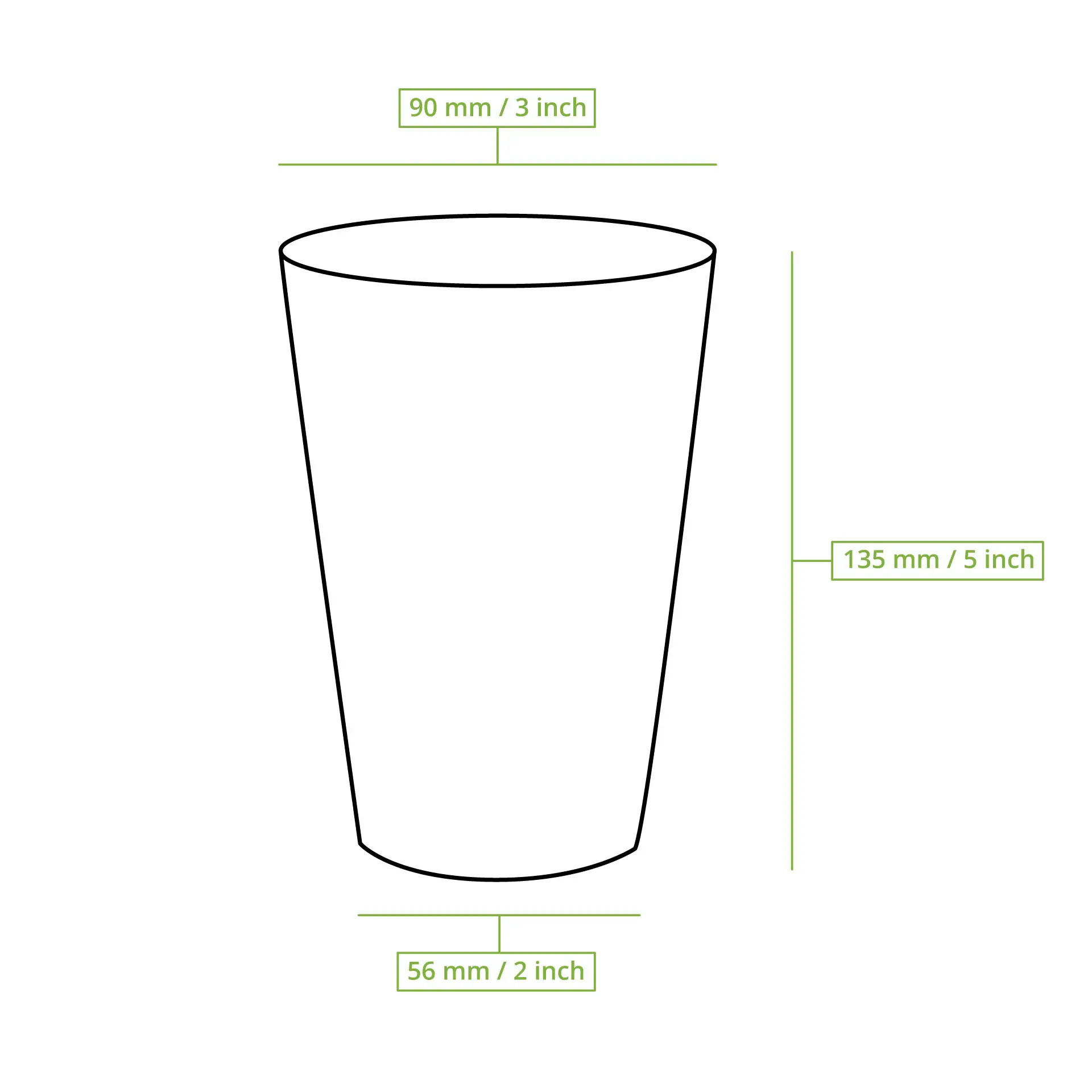 Kubek papierowy 400 ml / 16 oz, Ø 90 mm, jednowarstwowy, brązowy, powlekany PLA