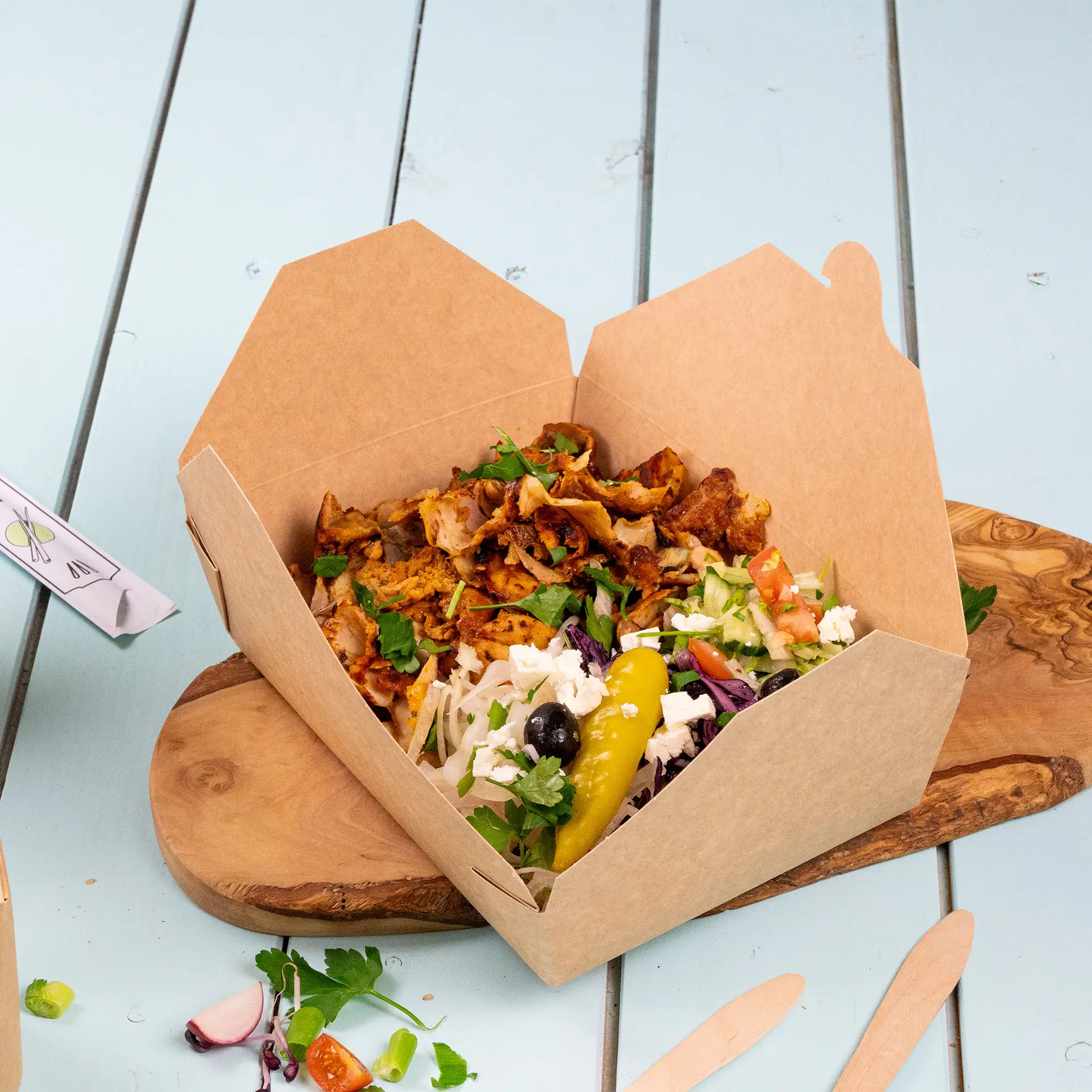 Take-away Boxen (beschichtet) 1500 ml, braun