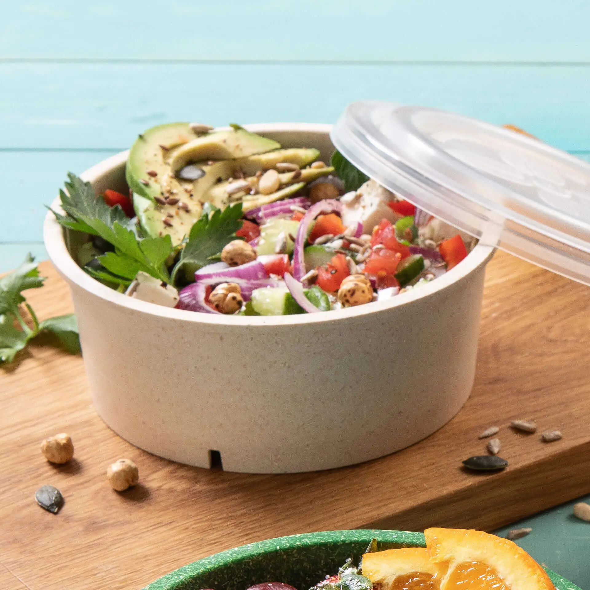 Wielorazowe miski "merways Bowl®" 650 ml, Ø 150 mm, Orzechowe / kremowo-białe