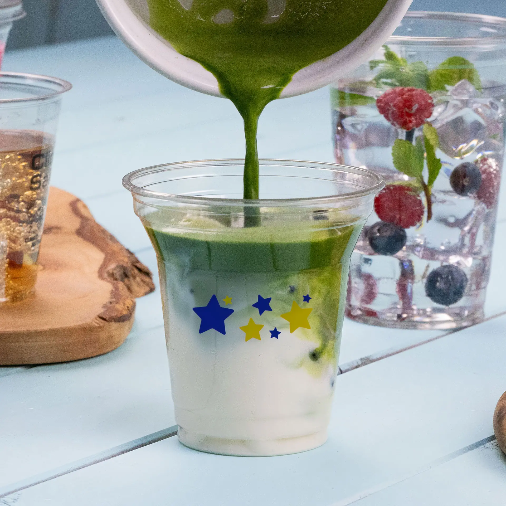 Kubki plastikowe z nadrukiem 200 ml / 8 oz, przezroczyste, rPET