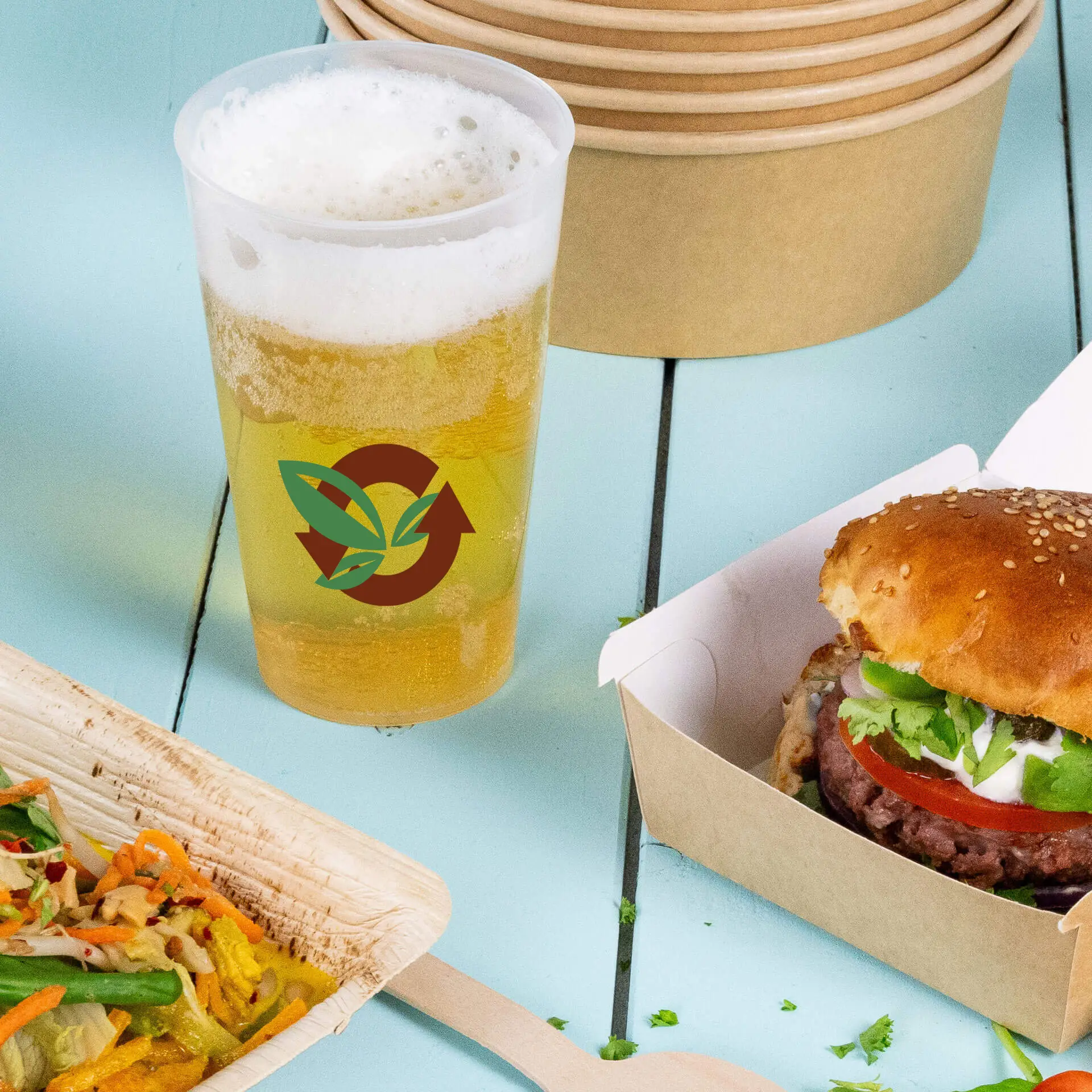 Kubek wielorazowy z logo 400 ml, IML, pełnopowierzchniowy