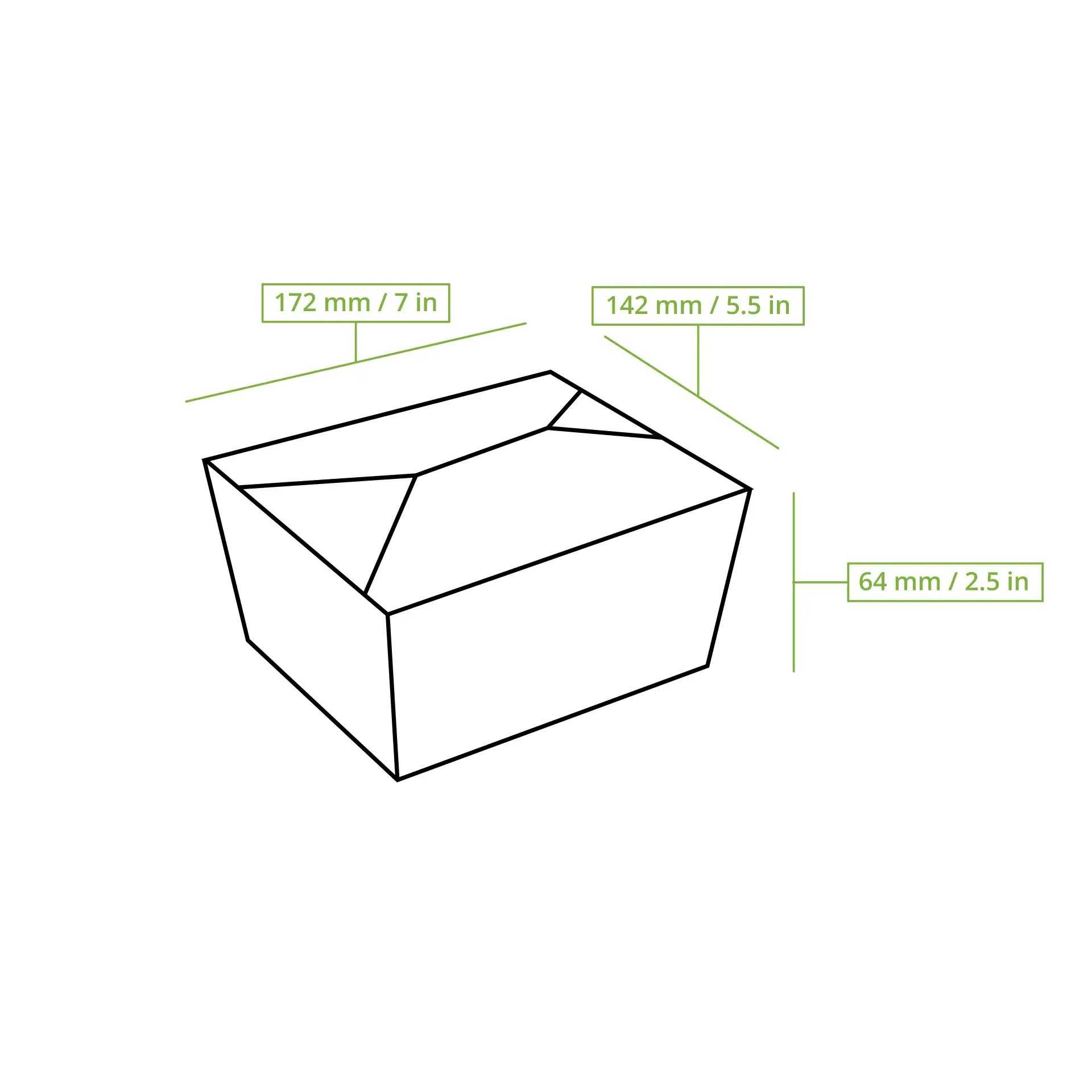 Take-away Box, To go Box 1150 ml, braun