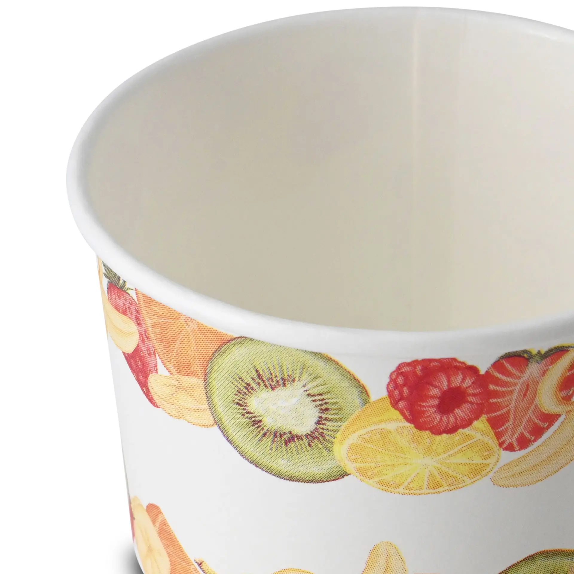 Kubek na lody z nadrukiem (powlekany) M „Owoce” 200 ml, max. 270 ml, Ø 92 mm