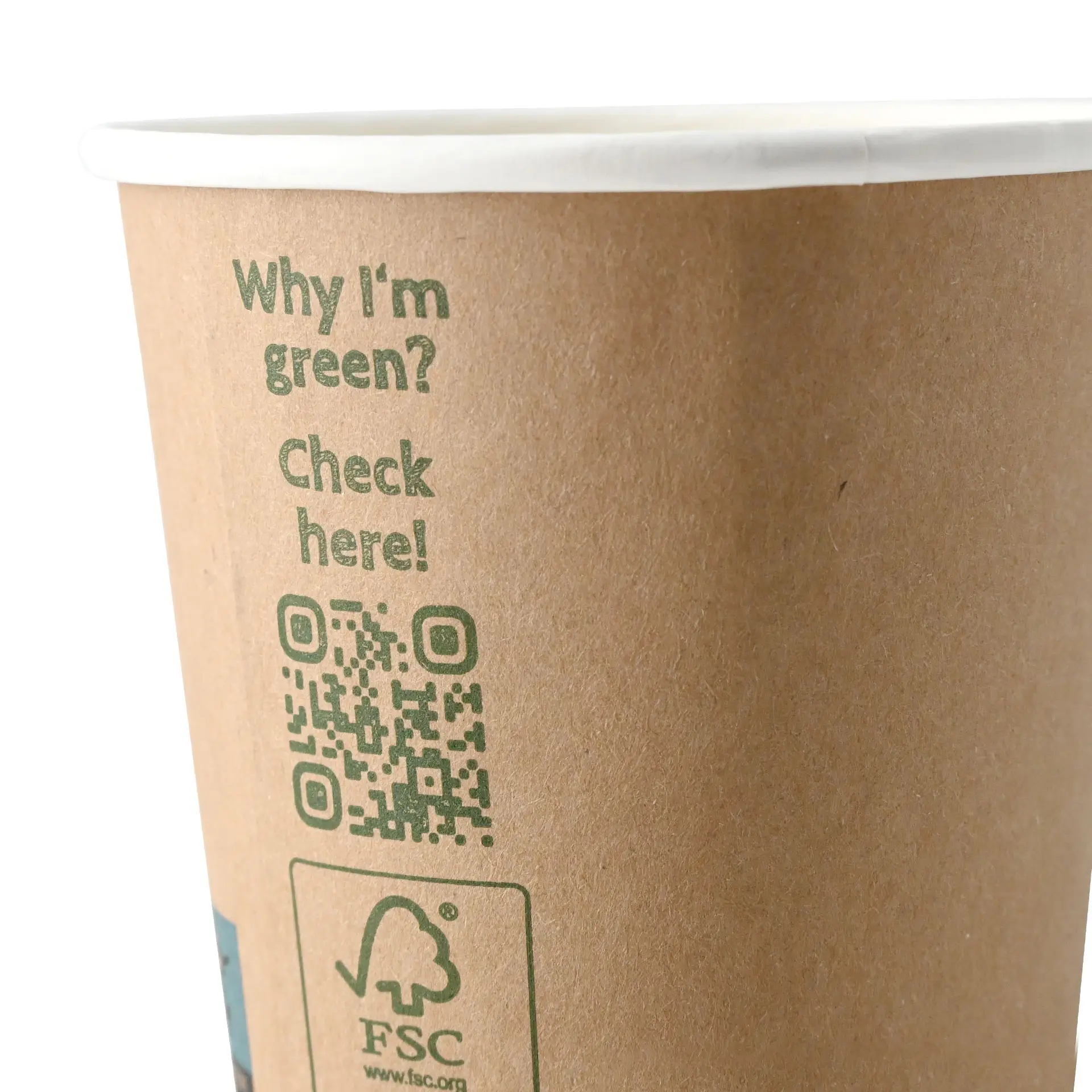 Kubek do kawy na wynos 200 ml / 8 oz, Ø 80 mm, podwójne ścianki, brązowy / biały wewnątrz, powłoka PLA