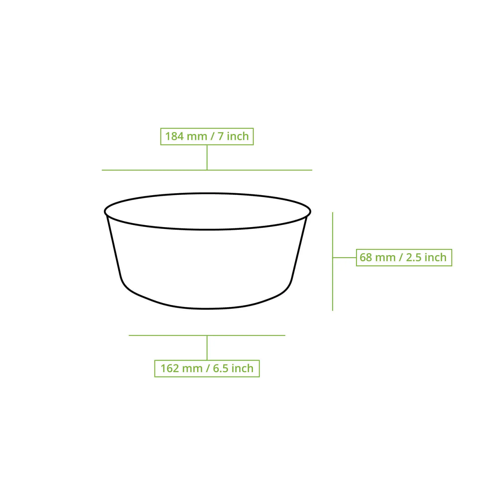 Wielokrotny "merways Miska" o średnicy 184 mm; wysokość 68 mm i podstawa 162 mm. Odpowiednia dla potraw gorących i zimnych.