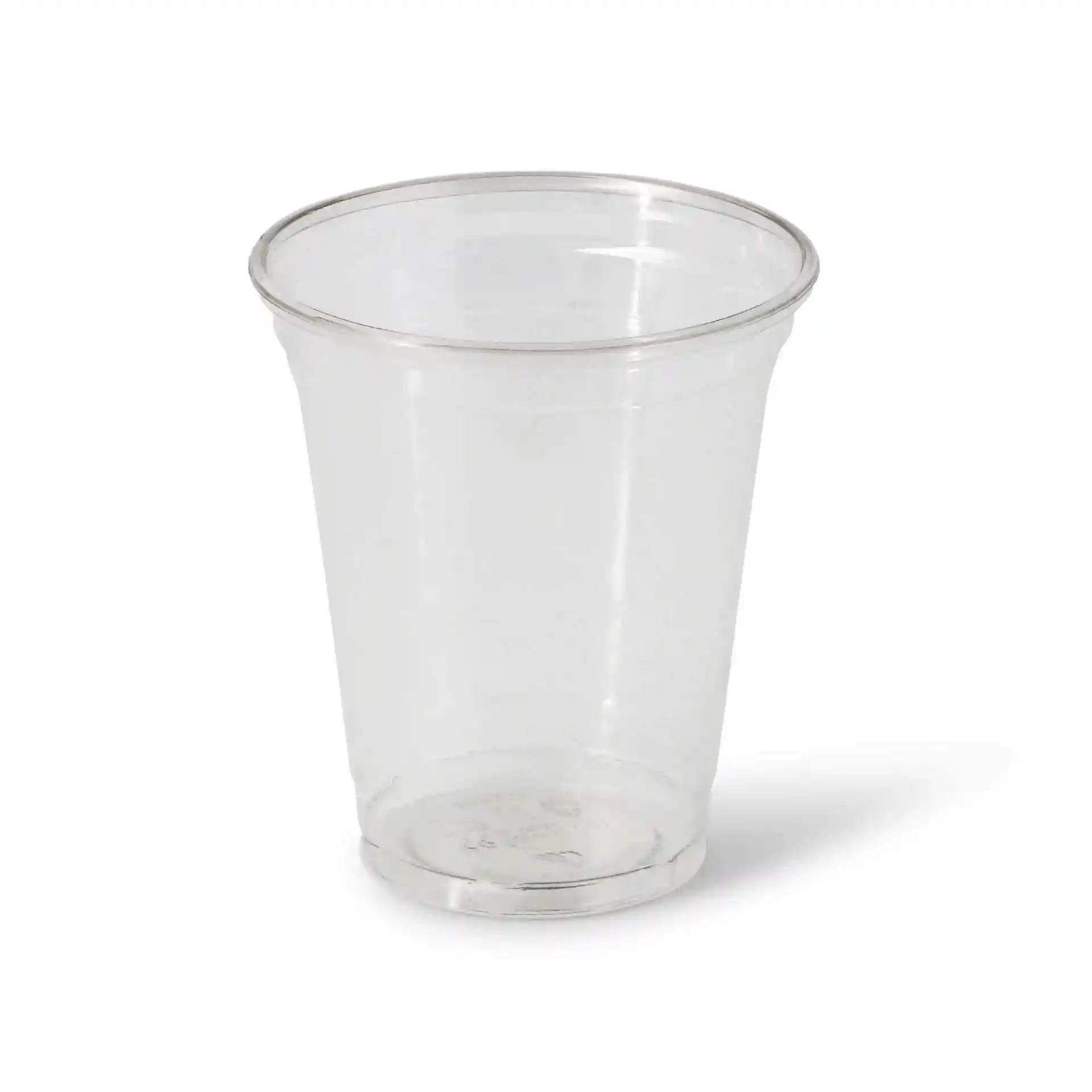 Przezroczysty kubek rPET 12 oz o średnicy 95 mm i wysokości 107 mm.