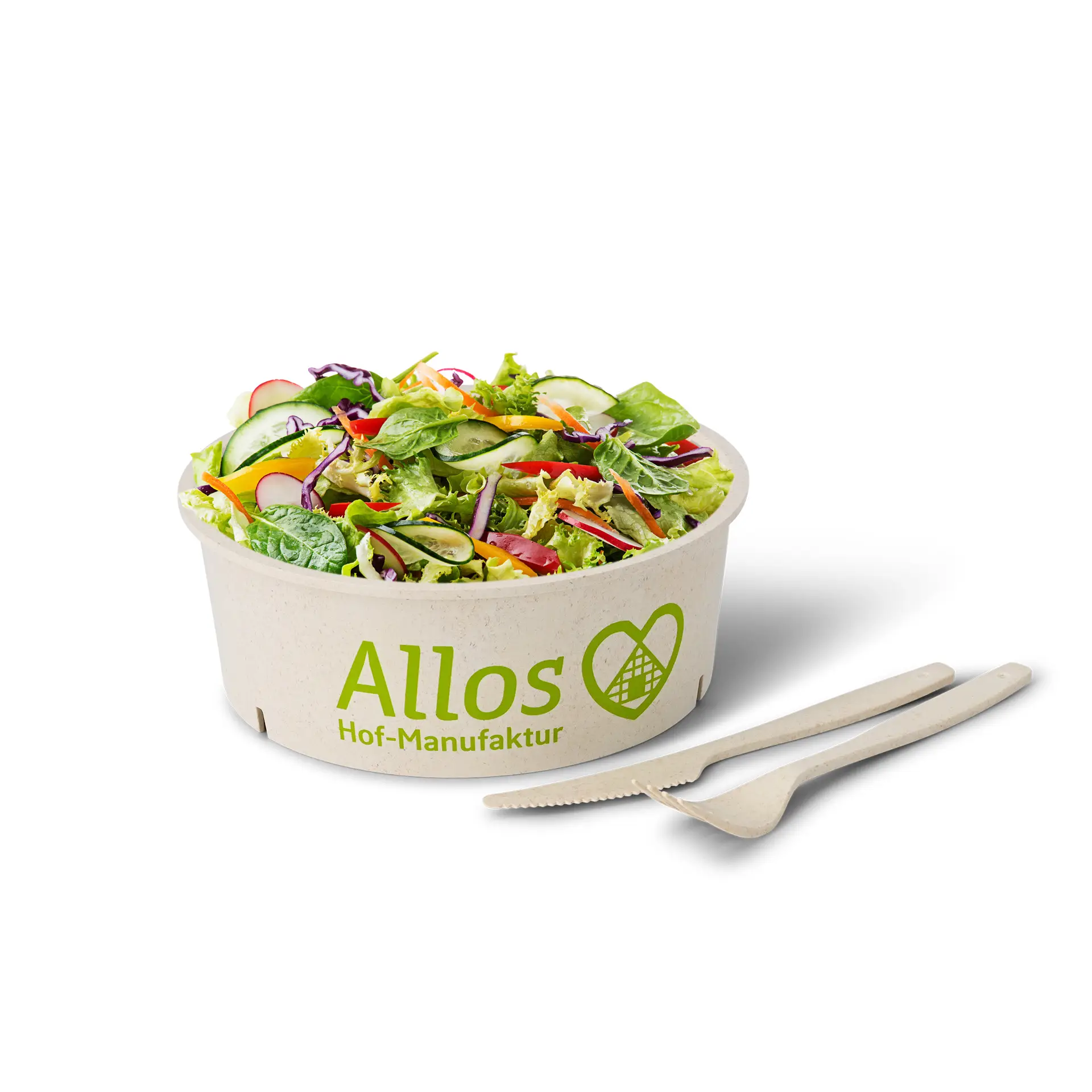 Miska wielorazowa z nadrukiem, 650 ml, kremowo-biała