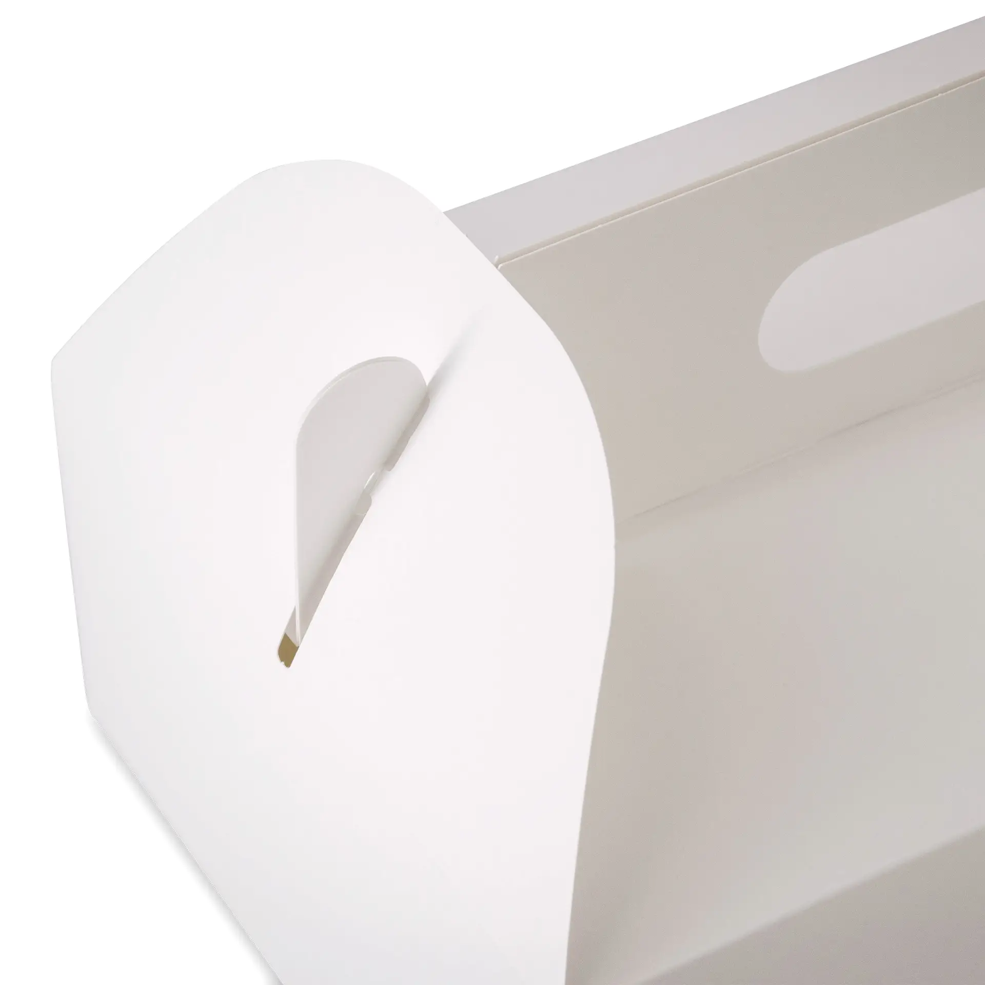 Kuchenbox aus Pappe mit Griff L, 26 x 17 x 9 cm, weiß, faltbar