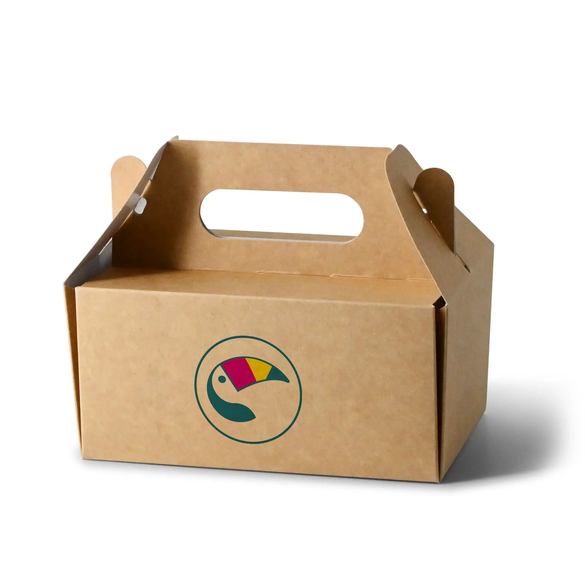 Pudełko na ciasto z nadrukiem, 18 x 11 x 9 cm, brązowe