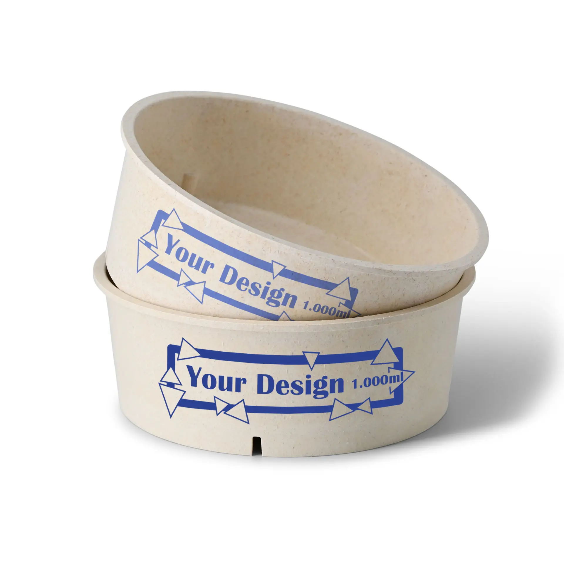 Miska wielorazowa z nadrukiem, 1000 ml, kremowo-biała