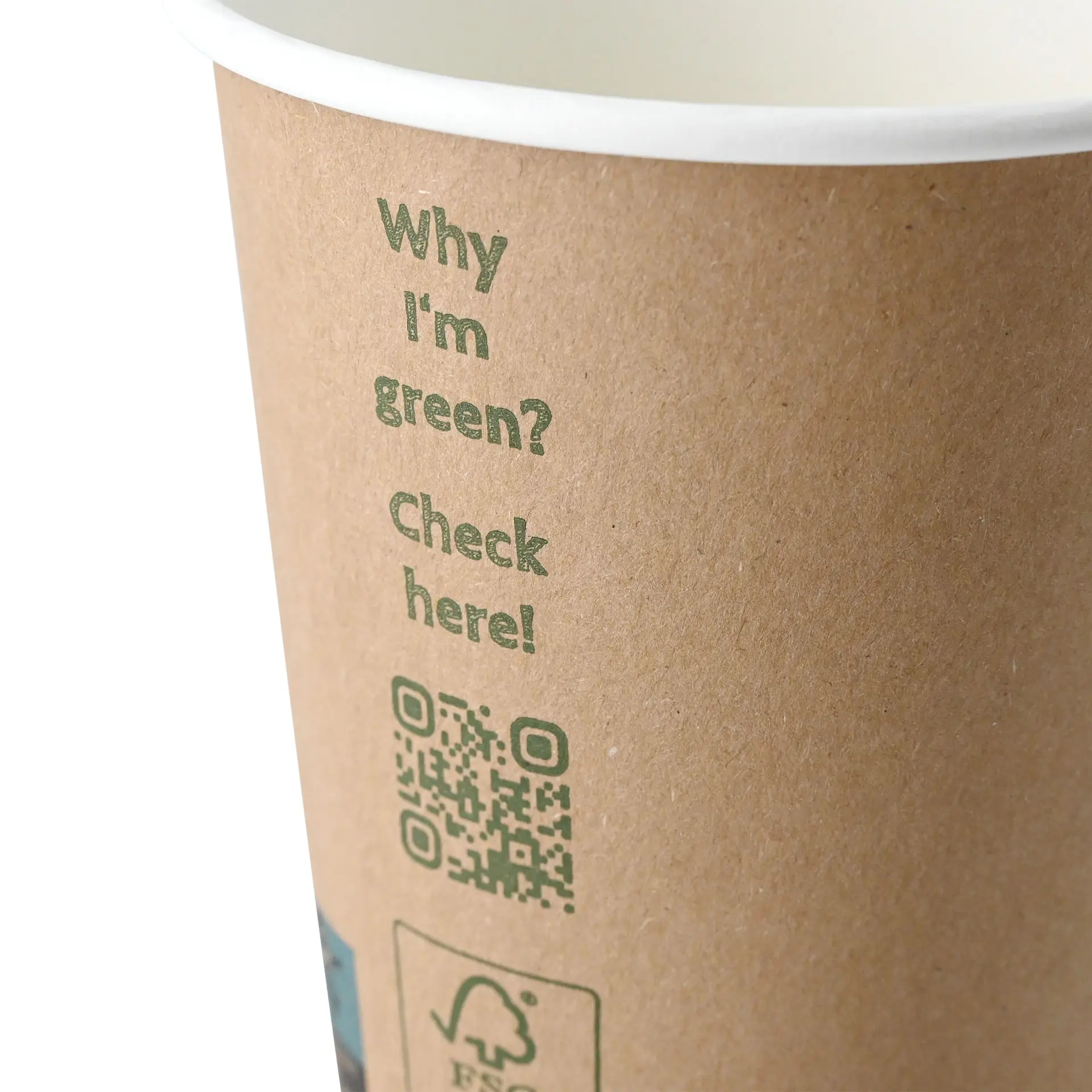 Kubek do kawy na wynos 300 ml / 12 oz, Ø 90 mm, podwójne ścianki, brązowy / biały wewnątrz, powłoka PLA