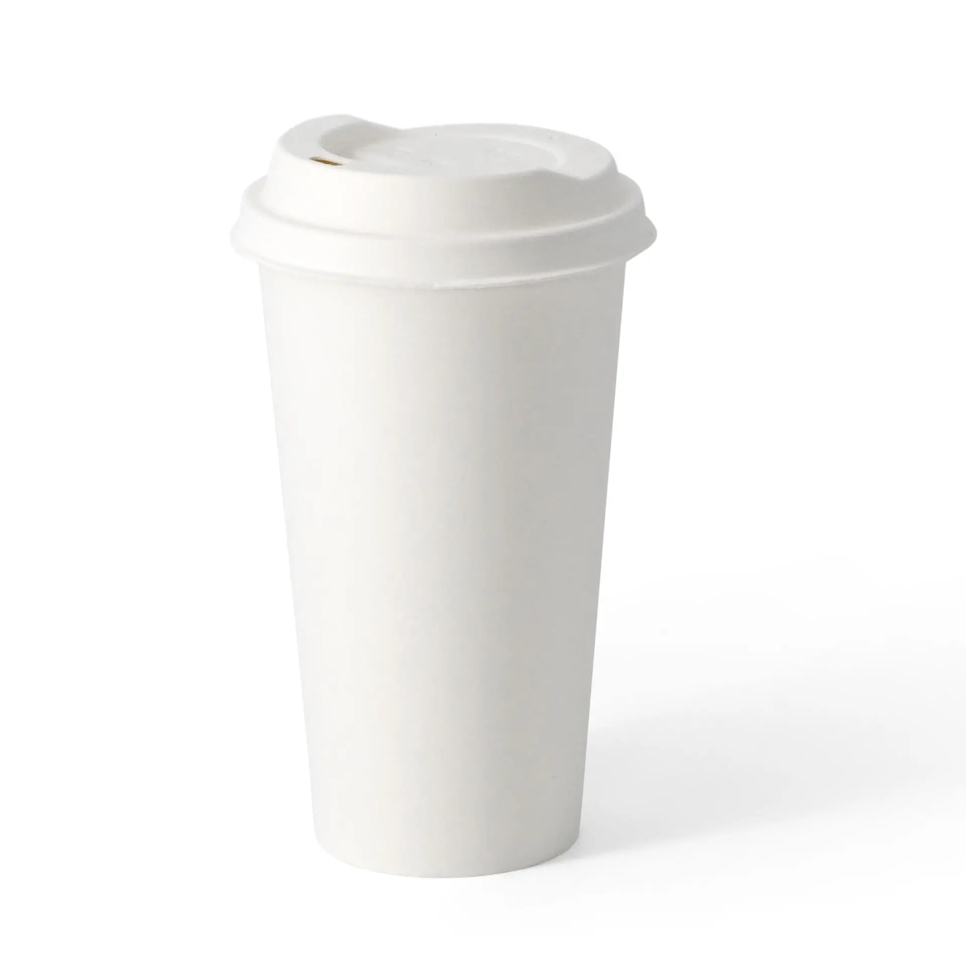 Biały kubek papierowy, 500 ml, pokryty PLA, odpowiedni do napojów gorących i zimnych, dostępne pasujące pokrywki.