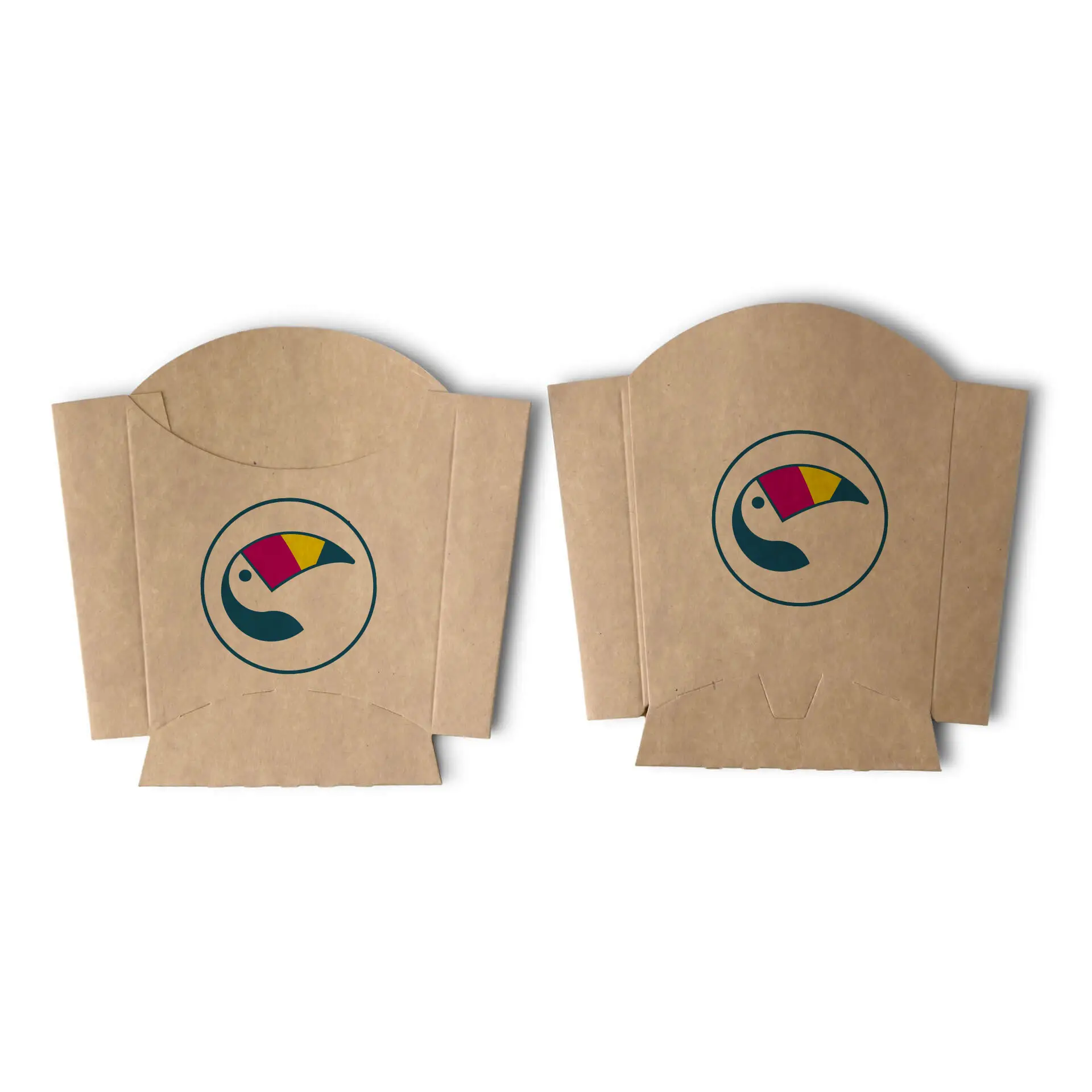 Pojemniki na frytki z nadrukiem, 8,5 x 5 x 9,5 cm, powłoka PE