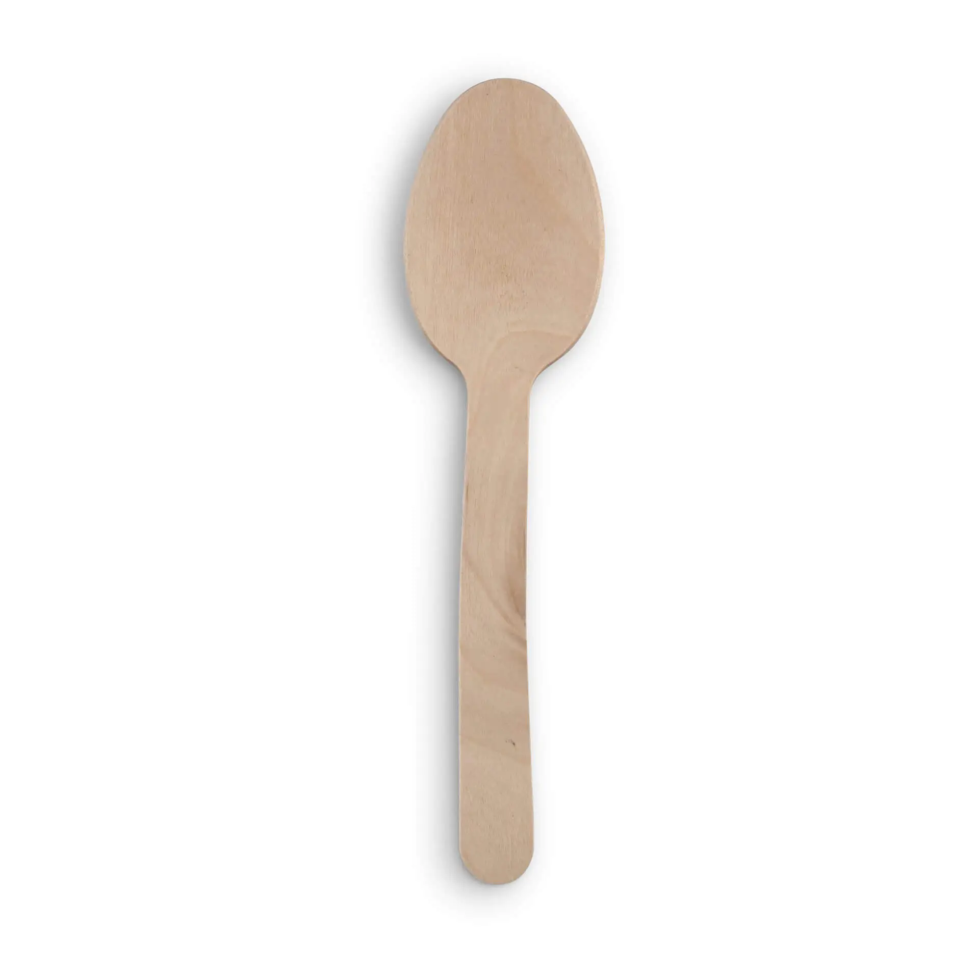 Drewniana łyżka, 18 cm długości, z gładkim brązowym wykończeniem i zaokrągloną główką, z drewna.