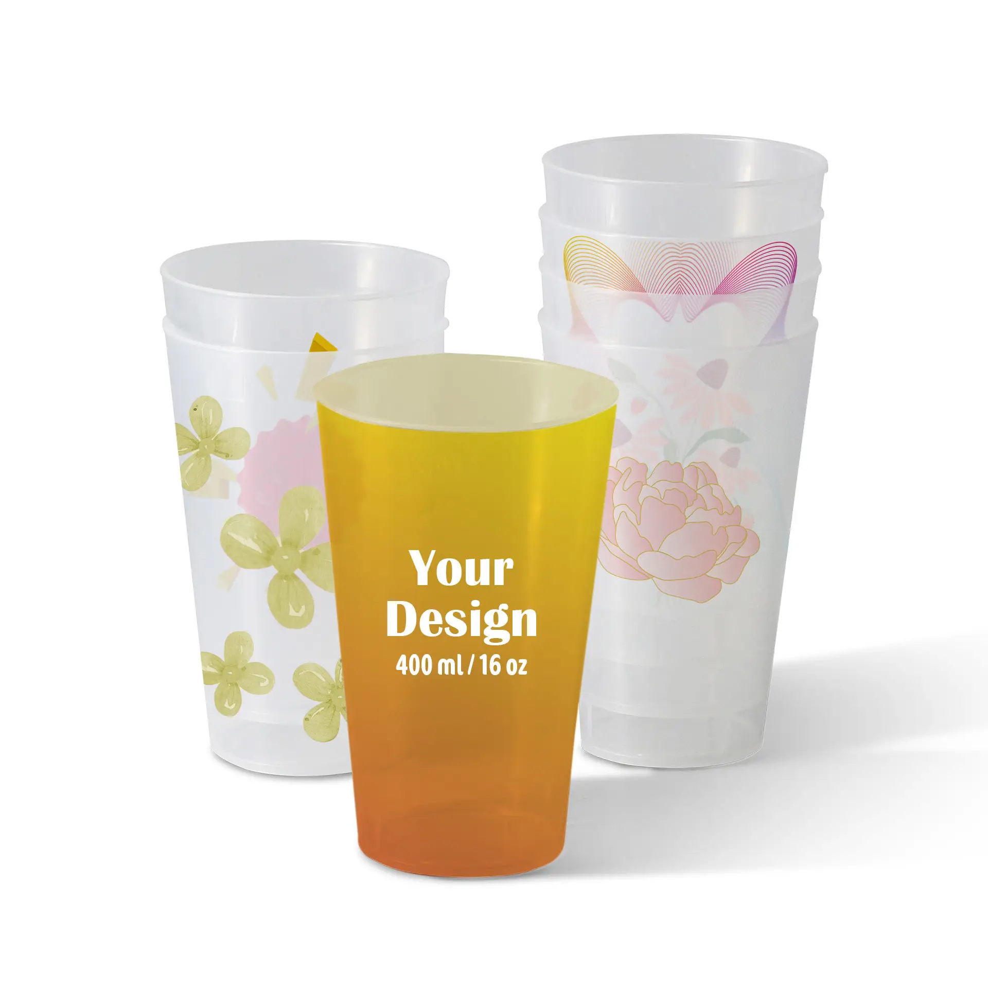 Kubek wielorazowy z logo 400 ml, nadruk cyfrowy, pełnopowierzchniowy