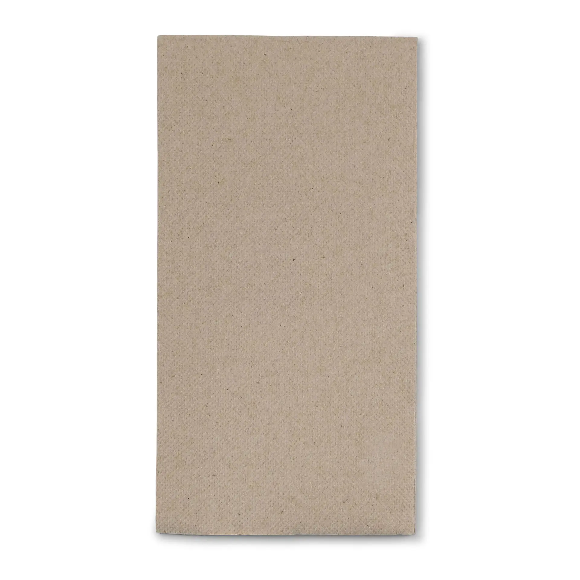 Prostokątna serwetka z recyklingu, niebielona, 40 x 40 cm, 2-warstwowa, z symbolem wskazującym materiał recyklingowy.