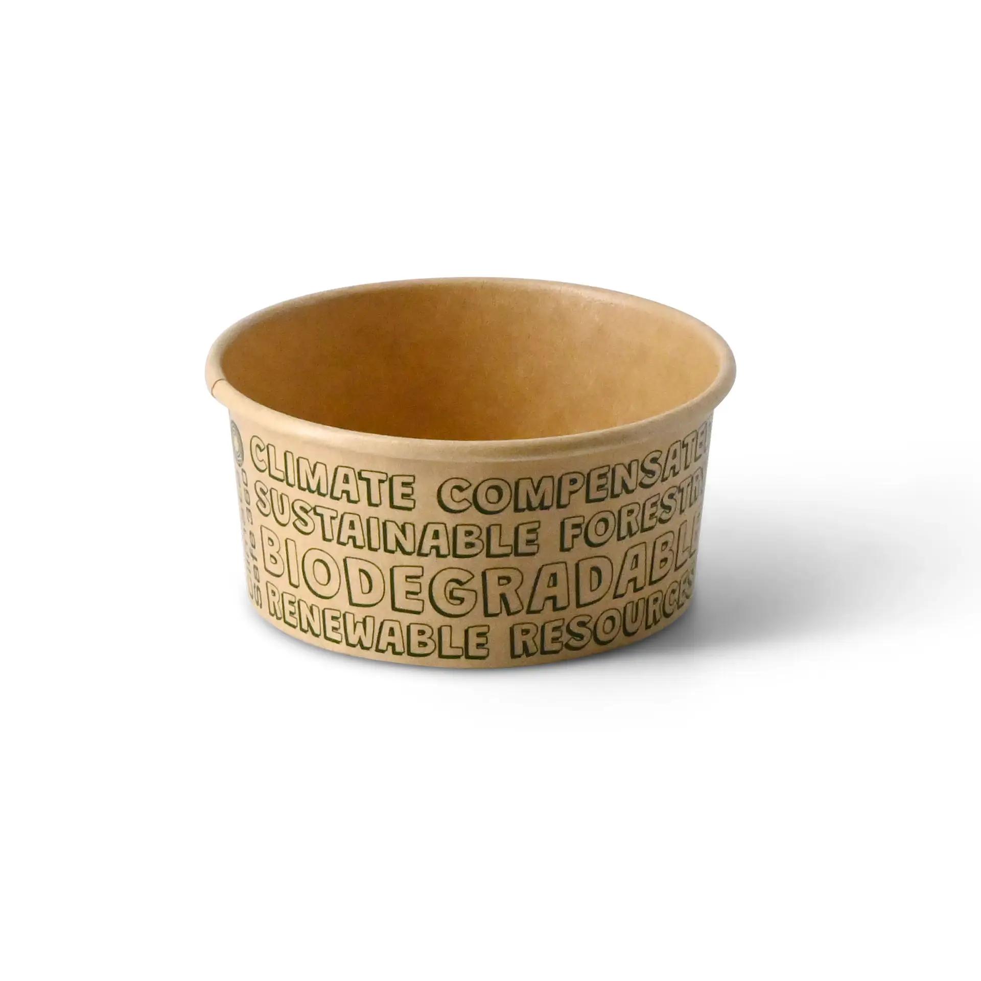 Eisbecher aus Pappe XS, 100 ml, max. 180 ml, Ø 92 mm, braun, EcoUp