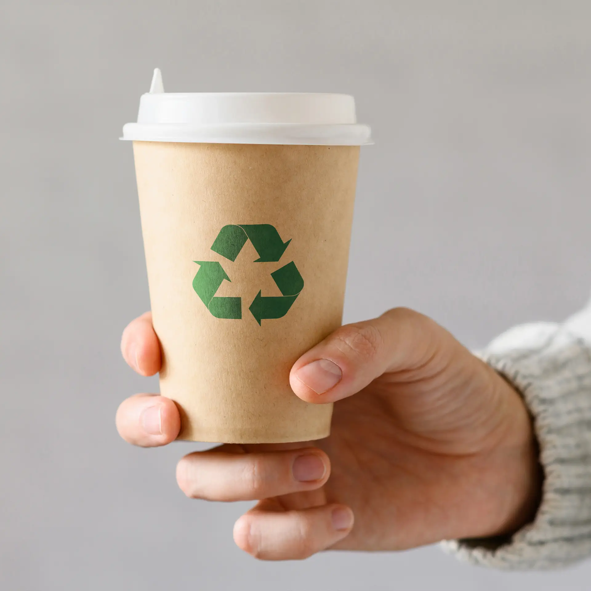 Pappbecher mit Logo (einwandig), 200 ml / 8 oz, braun, PLA-beschichtet