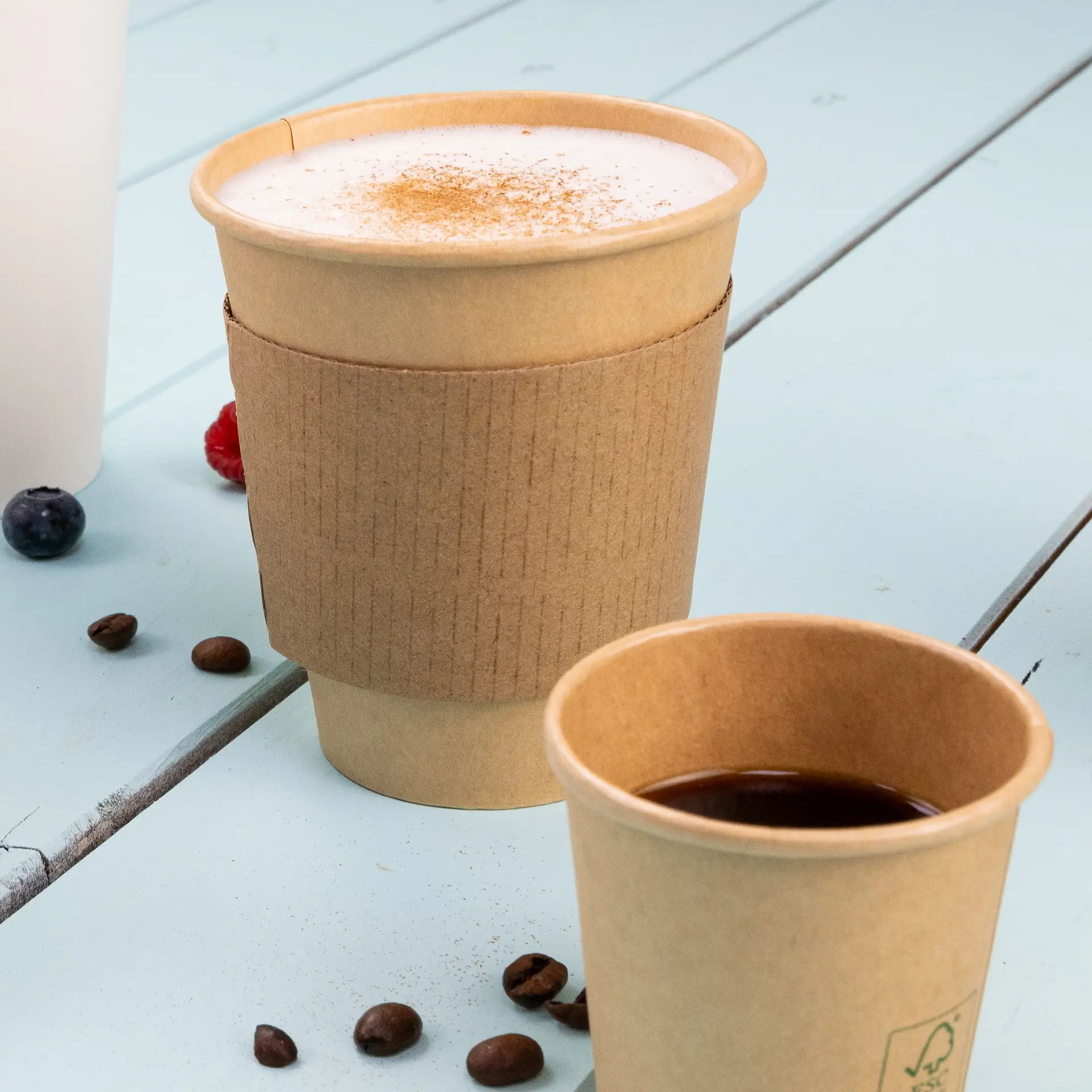 Kubek papierowy 300 ml / 12 oz, Ø 90 mm, jednowarstwowy, brązowy, powlekany PLA