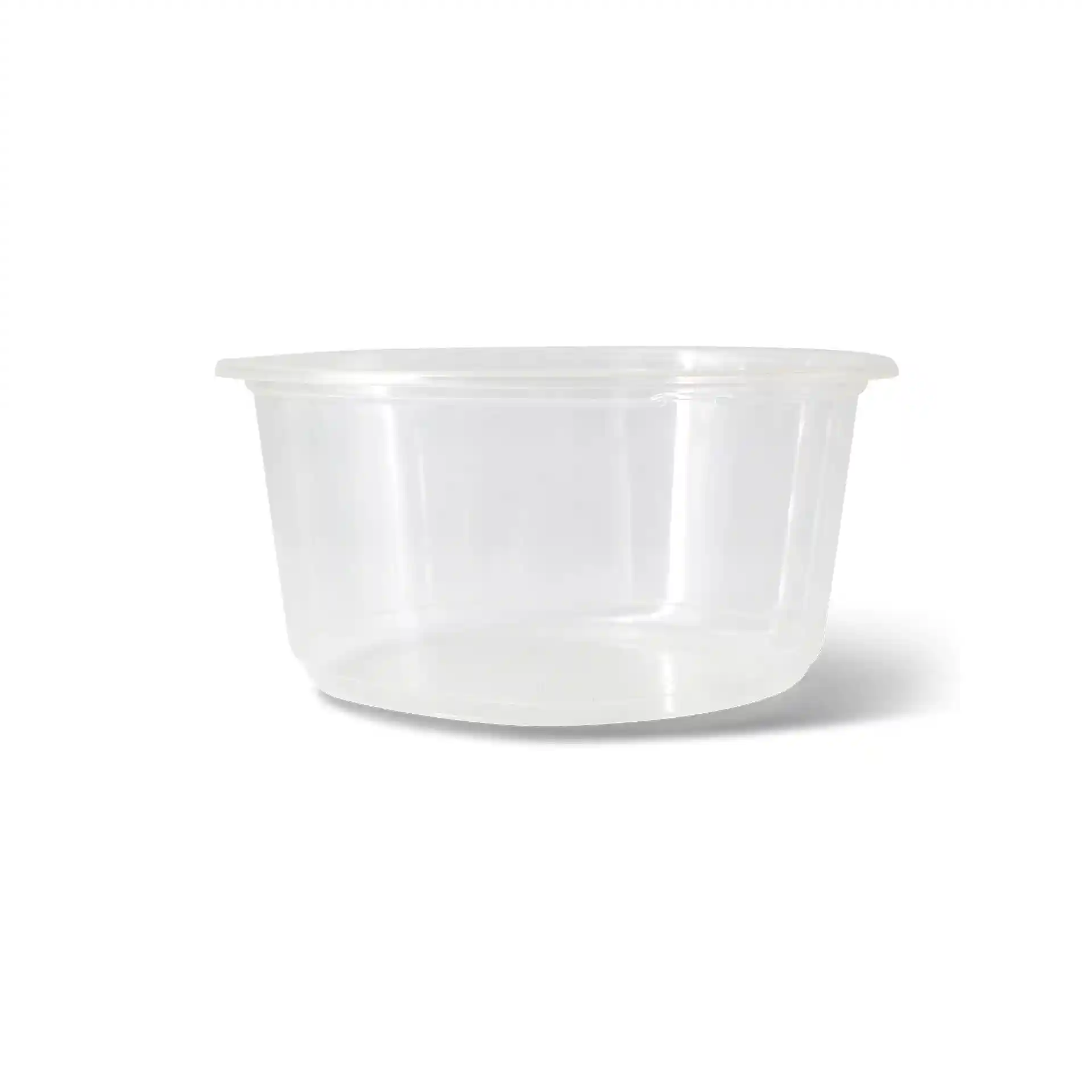 Przezroczysty okrągły pojemnik deli o pojemności 700 ml i średnicy 143 mm.