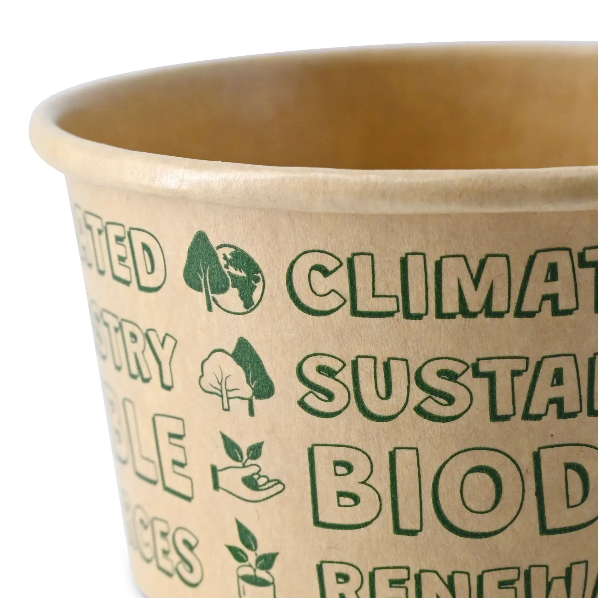 Eisbecher aus Pappe S, 150 ml, max. 220 ml, Ø 92 mm, braun, EcoUp