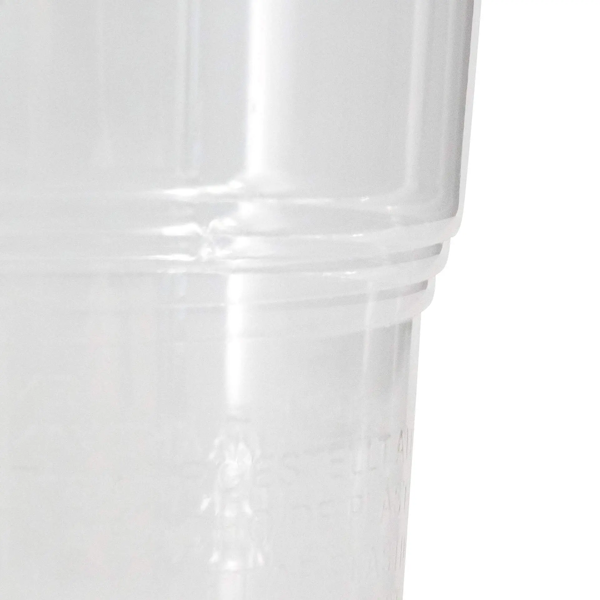 Przezroczysty kubek 10 oz wykonany z bioplastiku PLA, odpowiedni do zimnych napojów, z linią napełnienia oznaczoną CE.