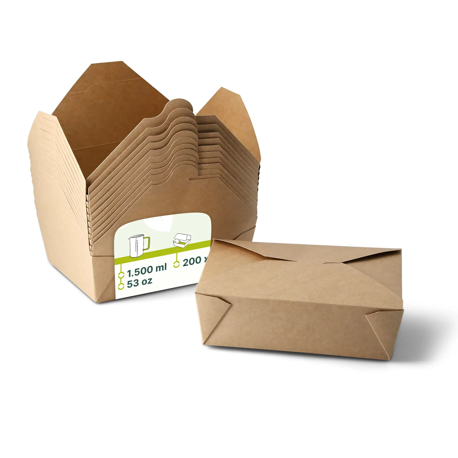 Take-away Box, To go Box 1500 ml, braun