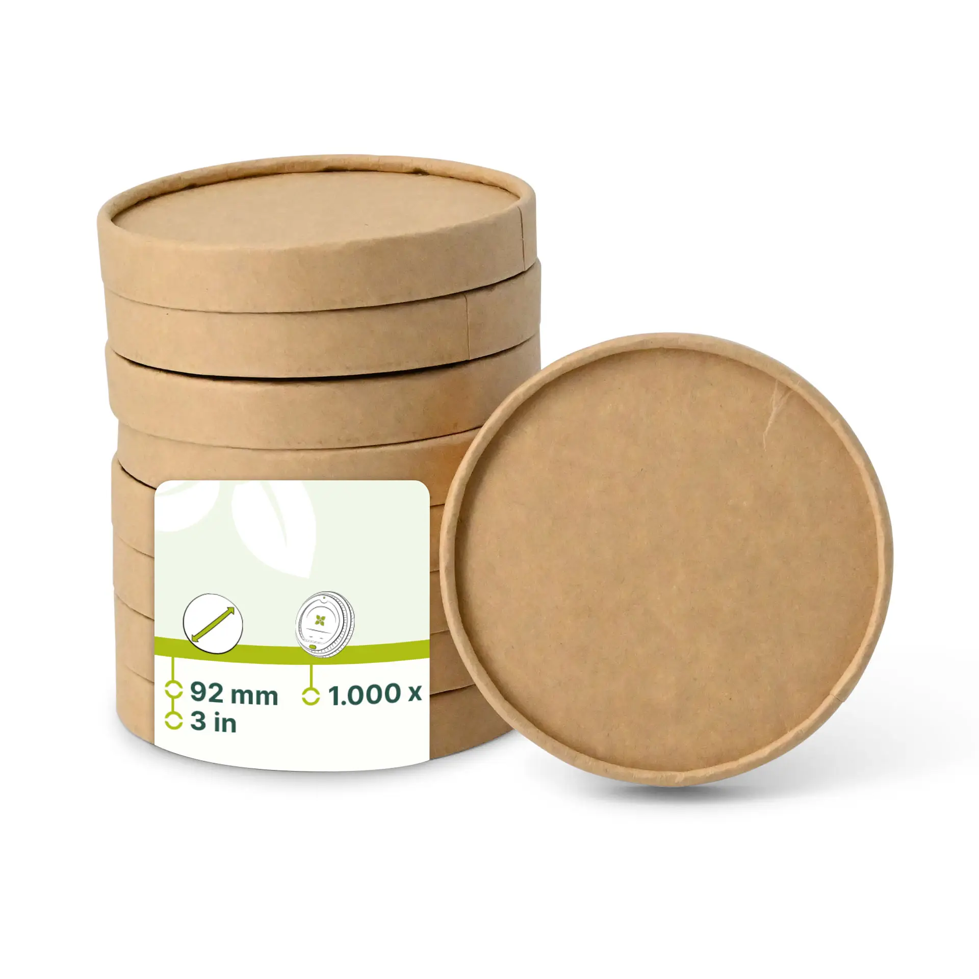 Karton-Deckel Ø 92 mm, braun, rund (f. Papp-Eisbecher)