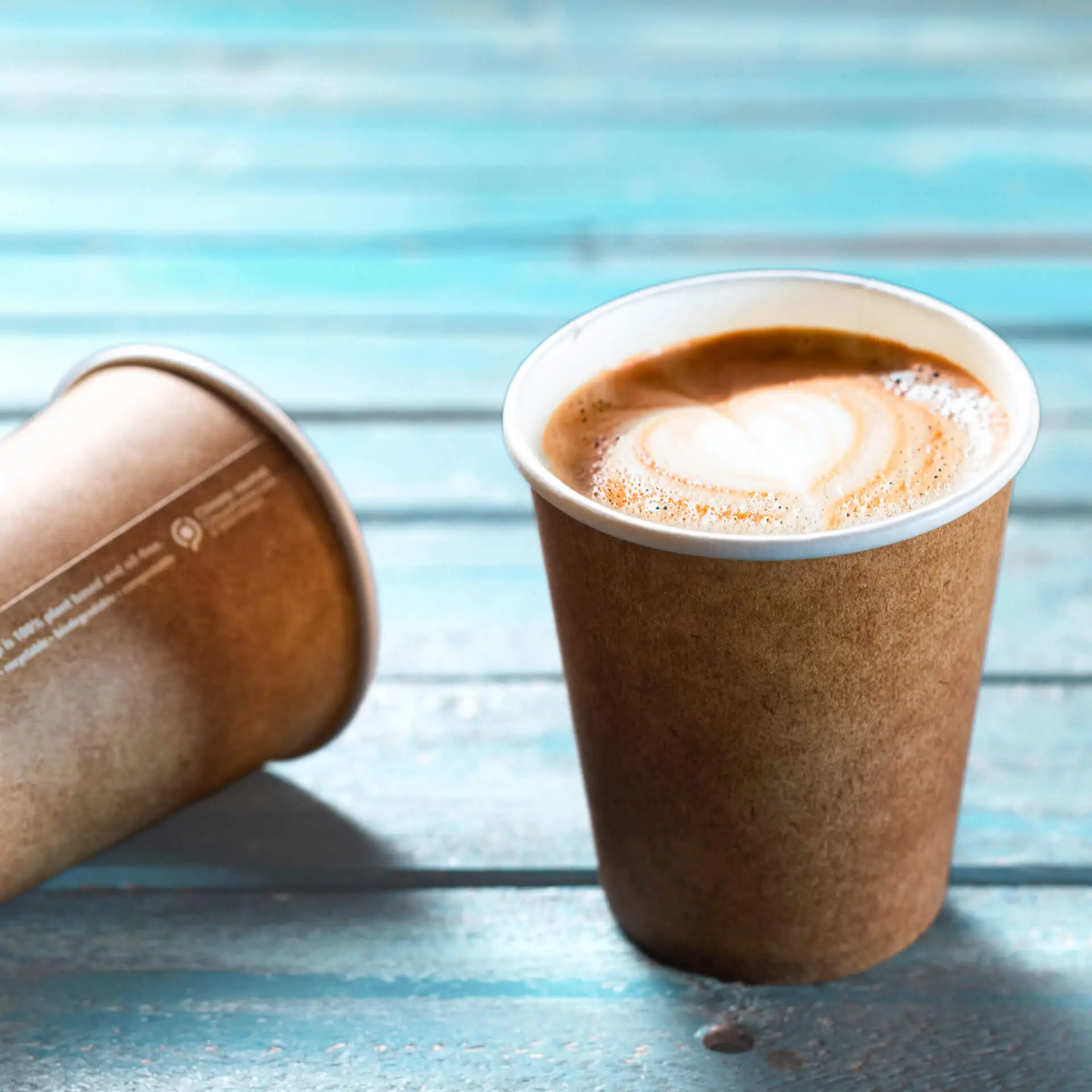 Kubek papierowy 200 ml / 8 oz, Ø 80 mm, jednowarstwowy, brązowy / wewnątrz biały, powlekany PLA