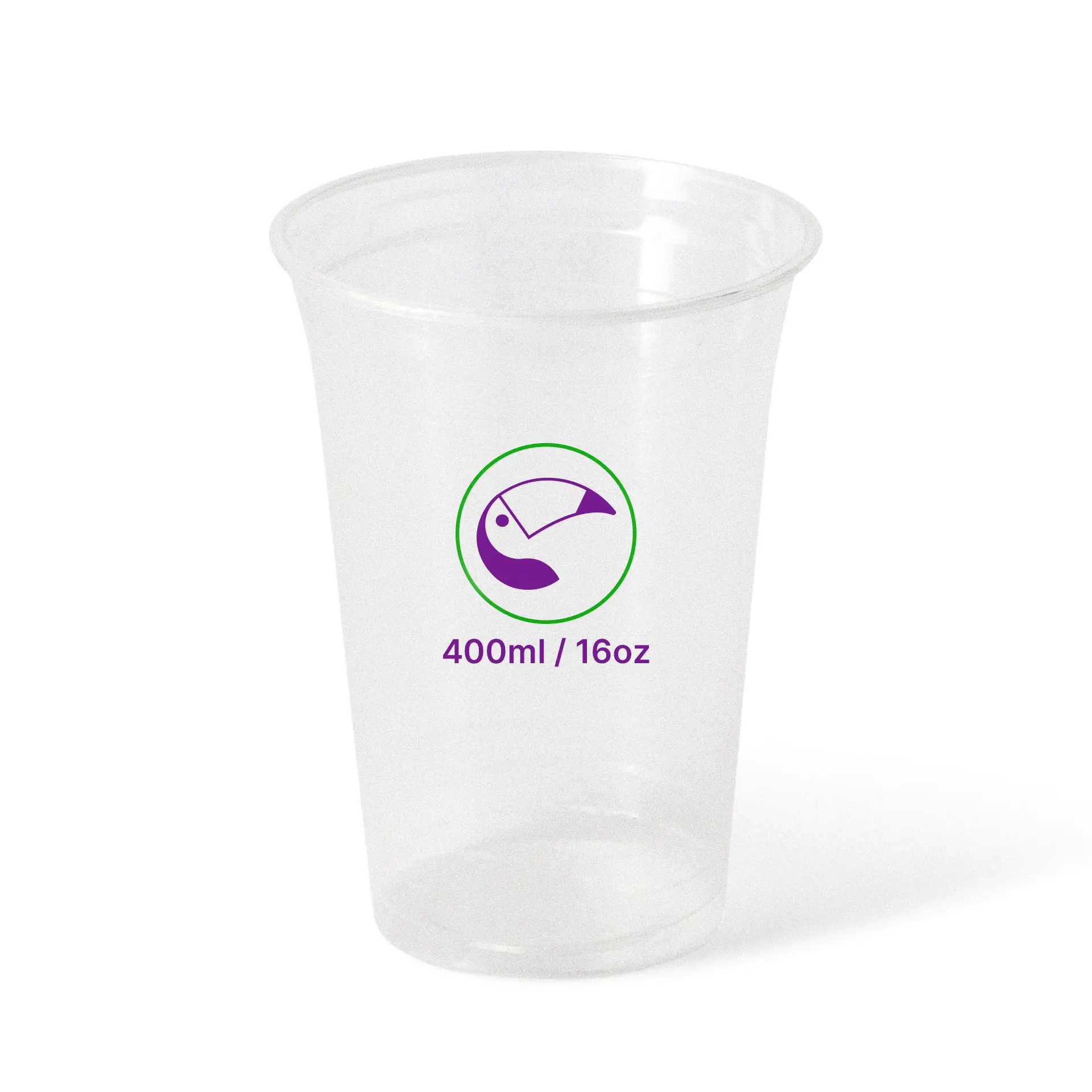 Kubki plastikowe z nadrukiem 400 ml / 16 oz, przezroczyste, PLA