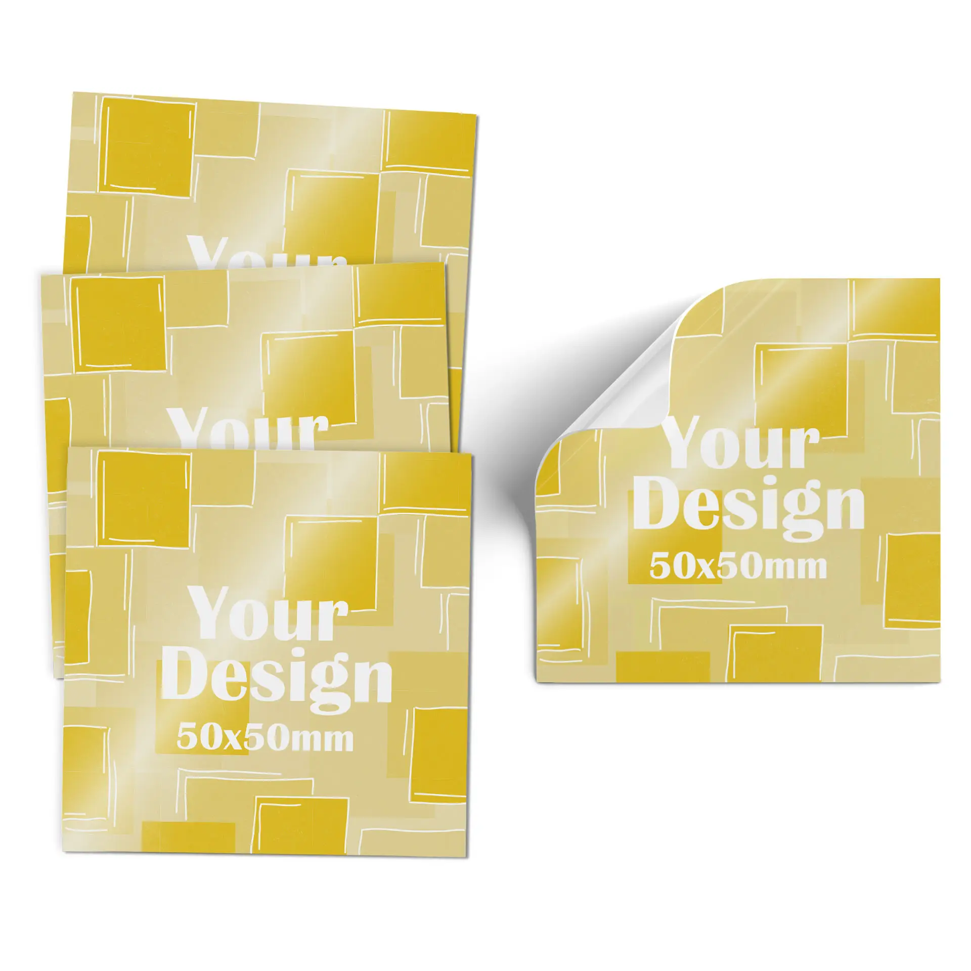 Naklejka z różowym gradientem; przedstawia białą ikonę tukana i rozmiar "5x5 cm" na dole.