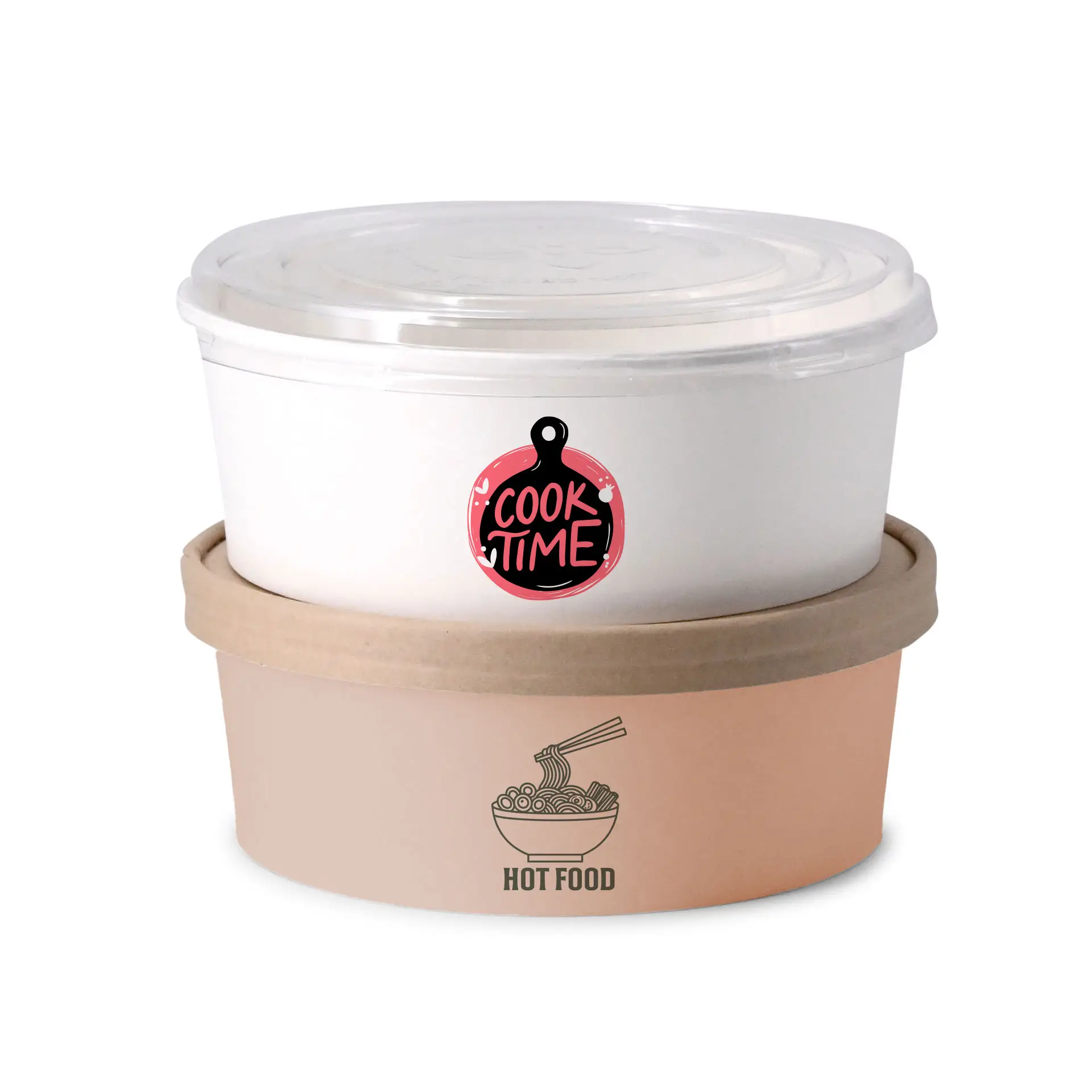 Miski sałatkowe z nadrukiem / Bowls personalizowane, 1000 ml, Ø 185 mm, białe, powłoka PE