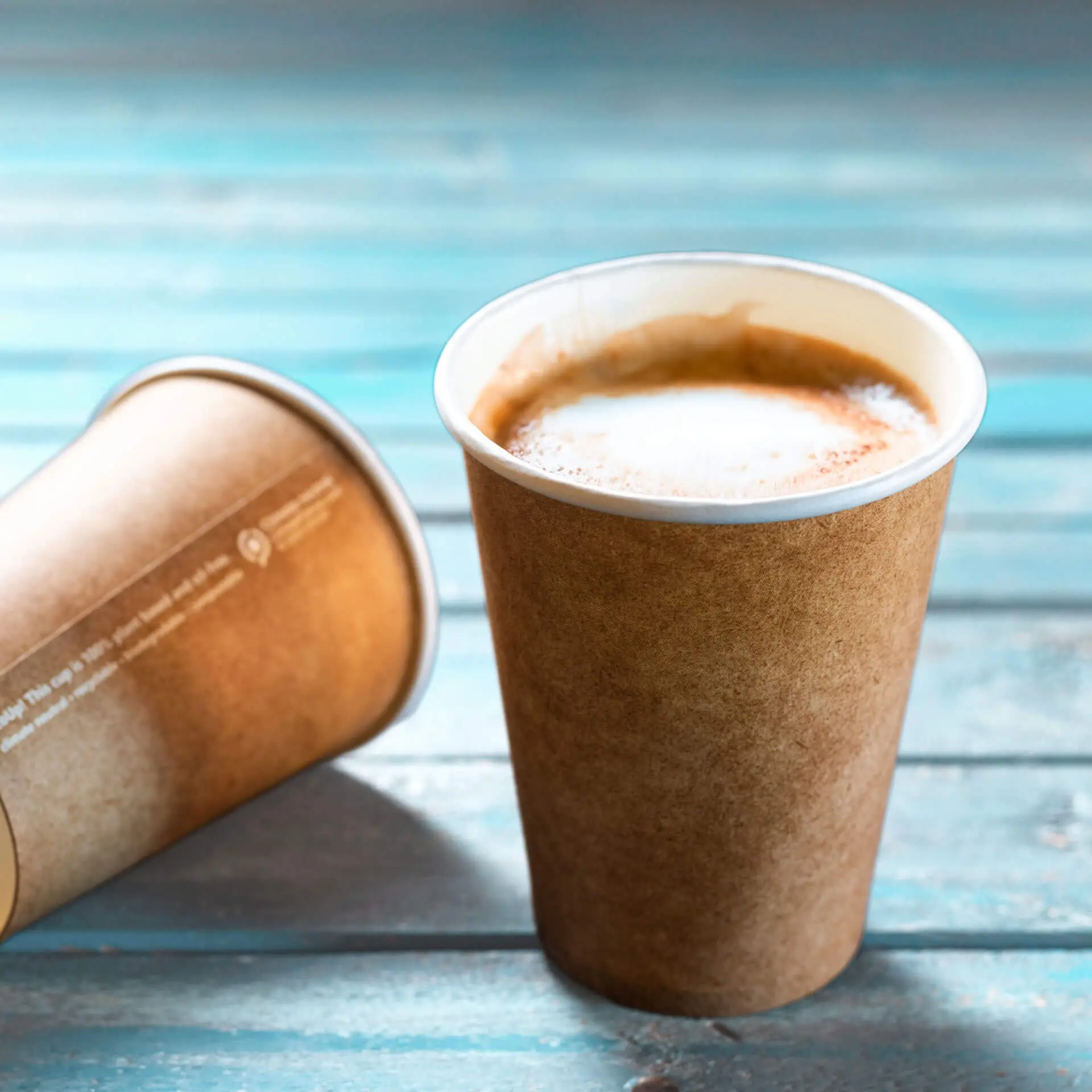 Kubek papierowy 300 ml / 12 oz, Ø 90 mm, jednowarstwowy, brązowy / wewnątrz biały, powlekany PLA