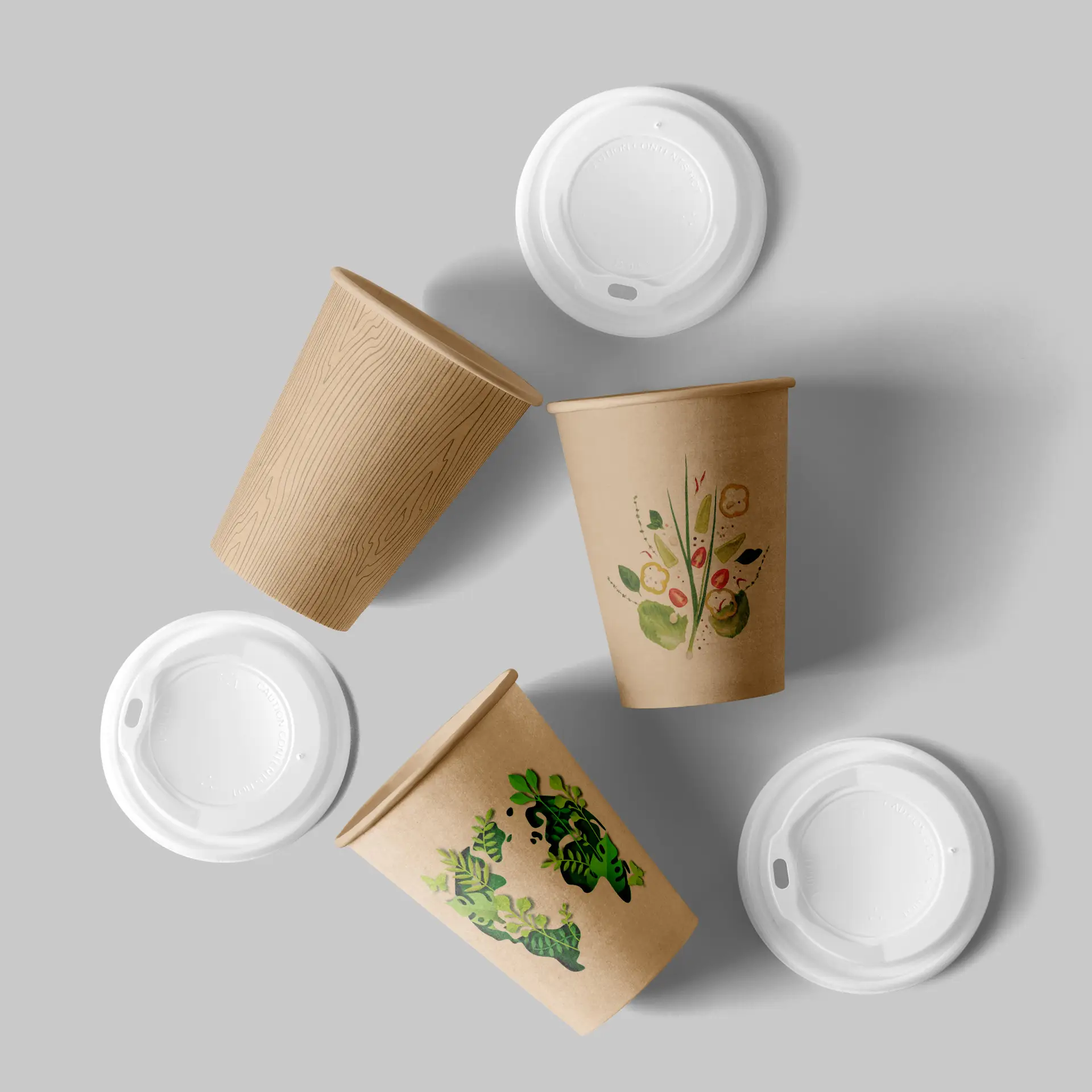 Kubek papierowy z logo (jednościenny), 200 ml / 8 oz, brązowy, z powłoką na bazie wody