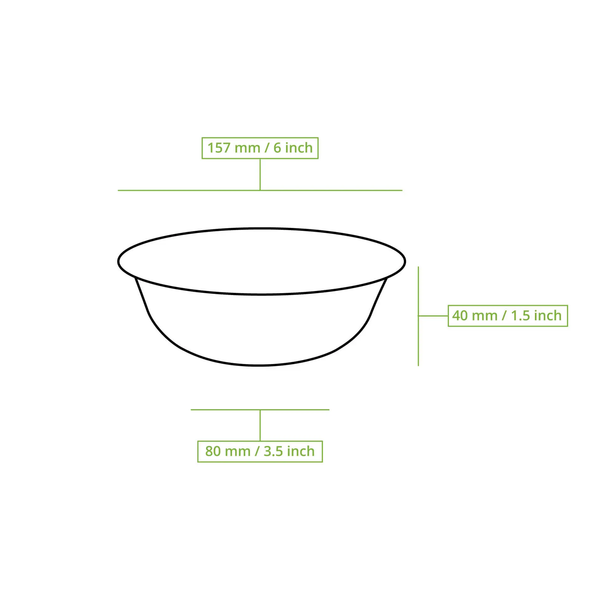 Okrągła miska z trzciny cukrowej, pojemność 250 ml, wymiary 15 x 4 cm; wykonana z bagassy, kompostowalna, odpowiednia do dań gorących i zimnych.