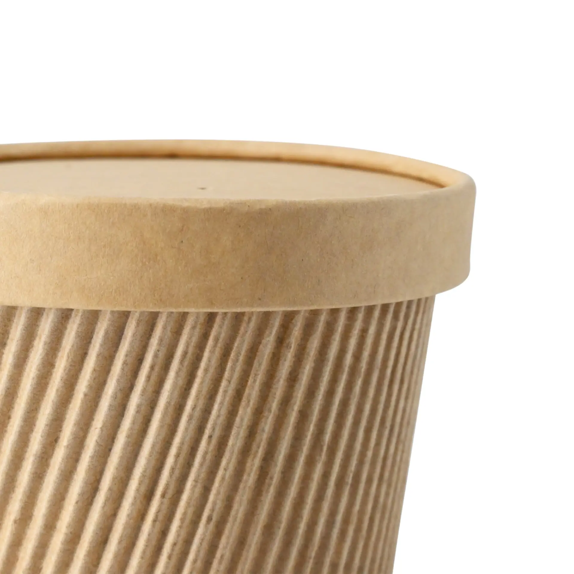 Brąska pokrywa membranowa z tektury; średnica 115 mm; wykonana z wytrzymałej podwójnej tektury z biokompozytową powłoką PLA.