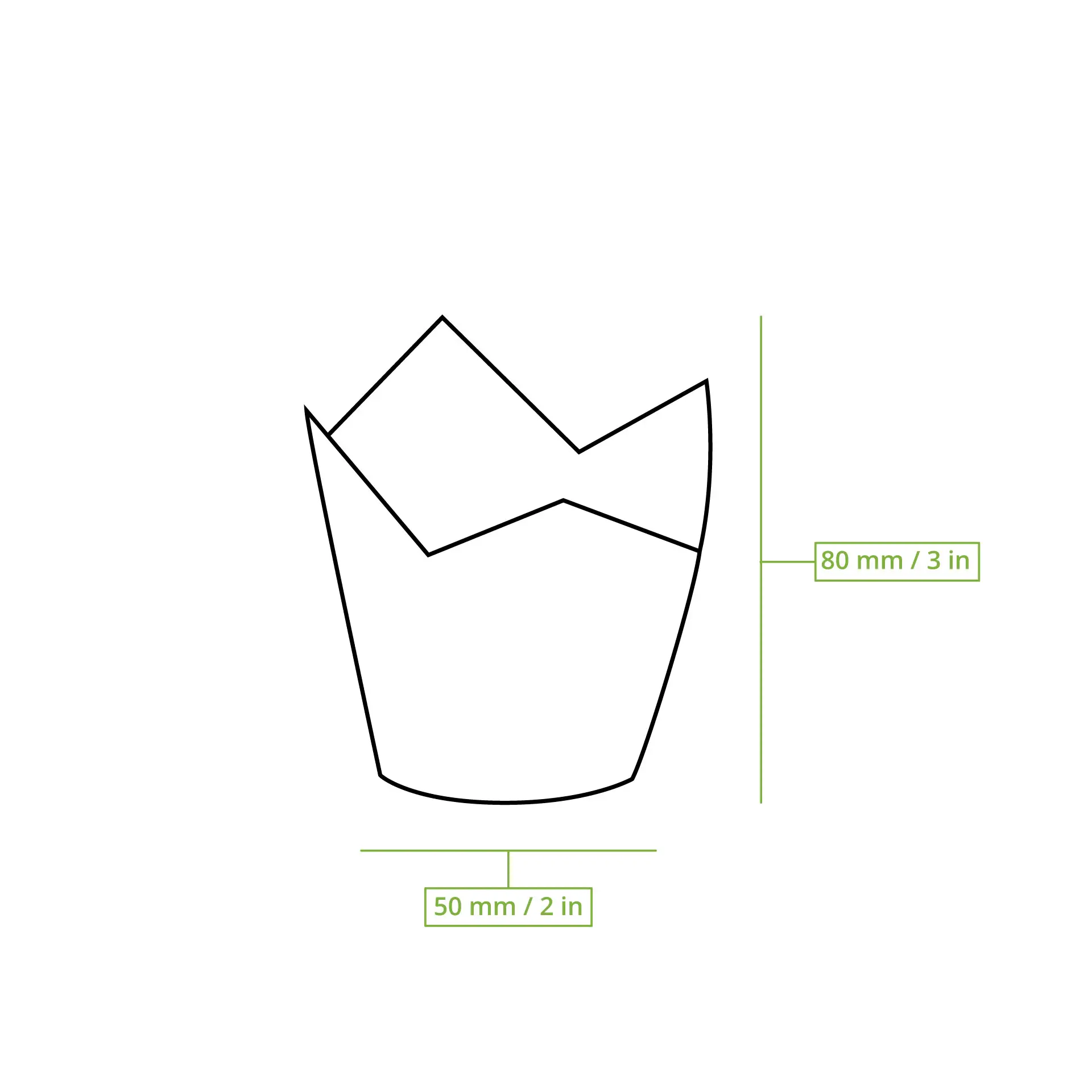 Papierowe foremki na muffiny 5,5 cm, Ø 5 cm, białe