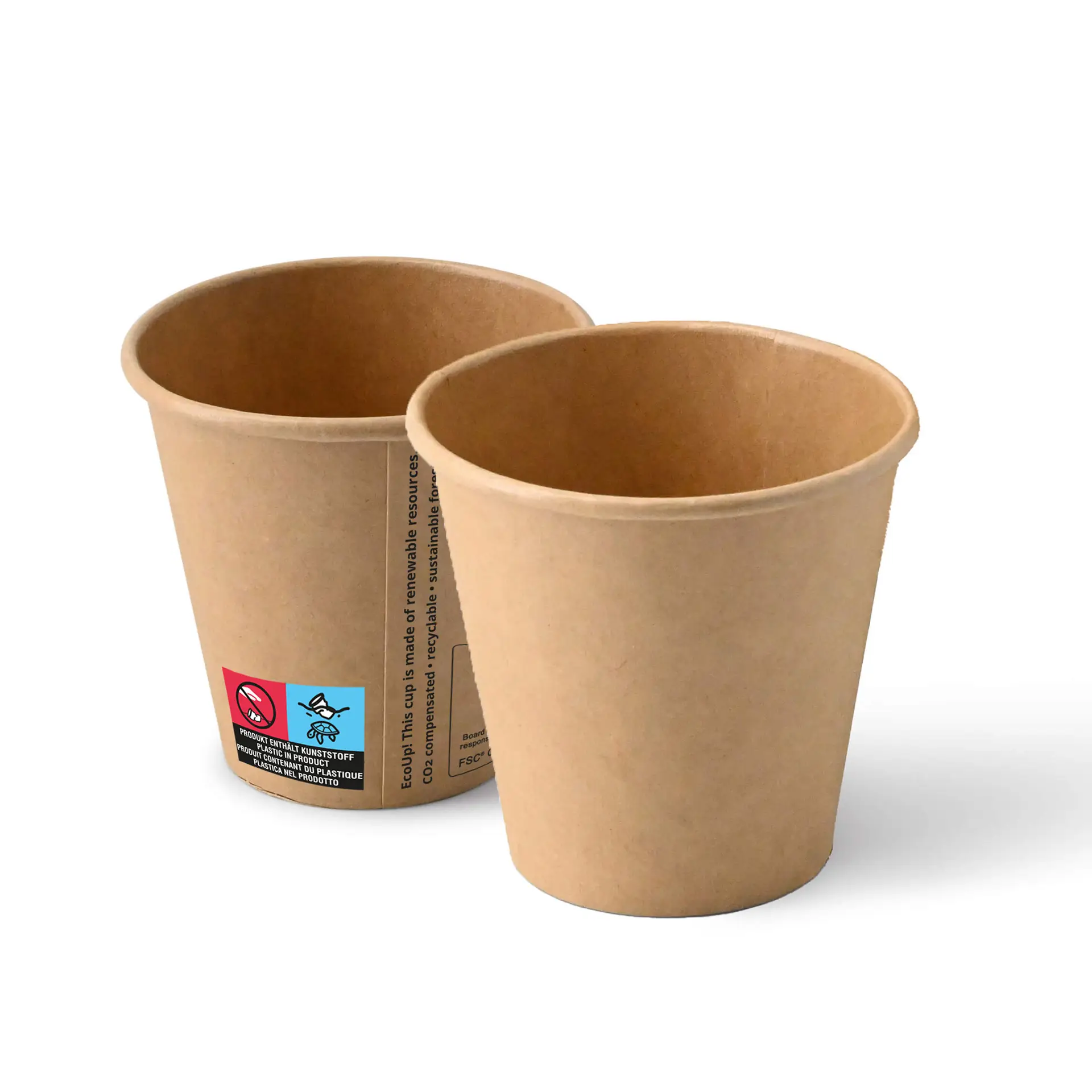 Kubek papierowy (powlekany) 150 ml / 6 oz, Ø 80 mm, brązowy