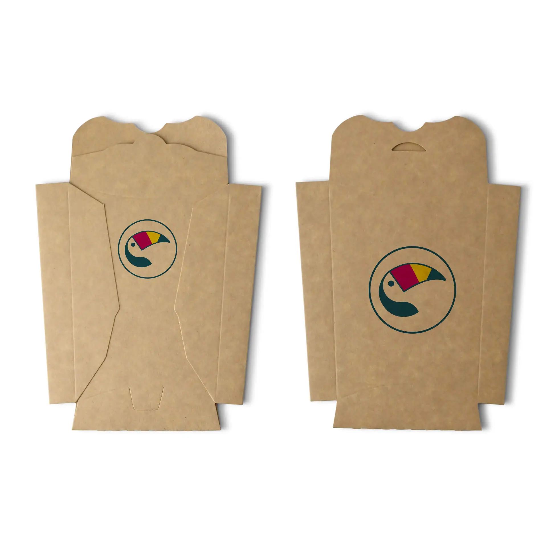 Opakowanie na frytki z nadrukiem, 3 x 17,6 x 9 cm, powłoka PE, zamykane